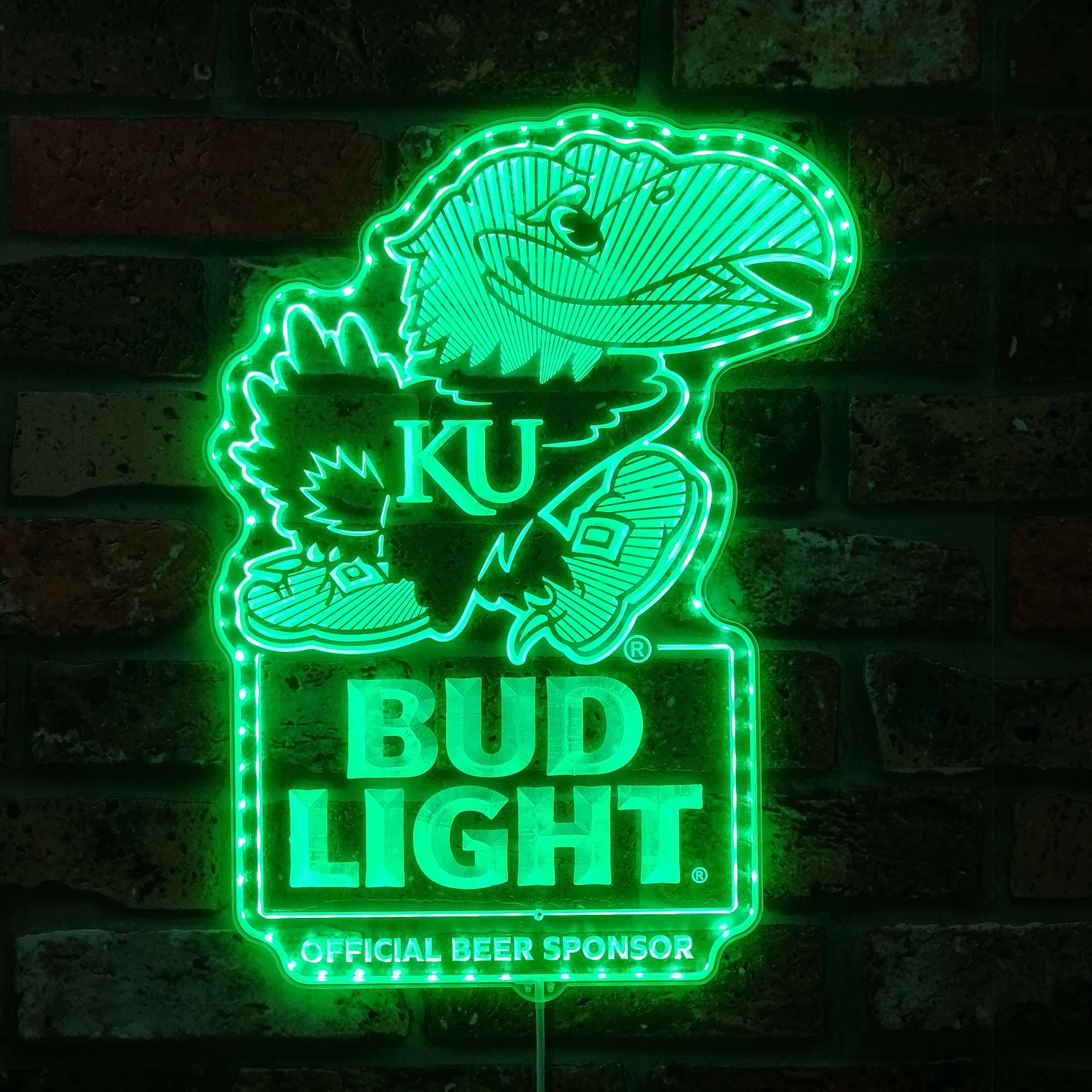 Bud Light & Kansas Jayhawks Dynamic RGB Edge Lit LED Sign