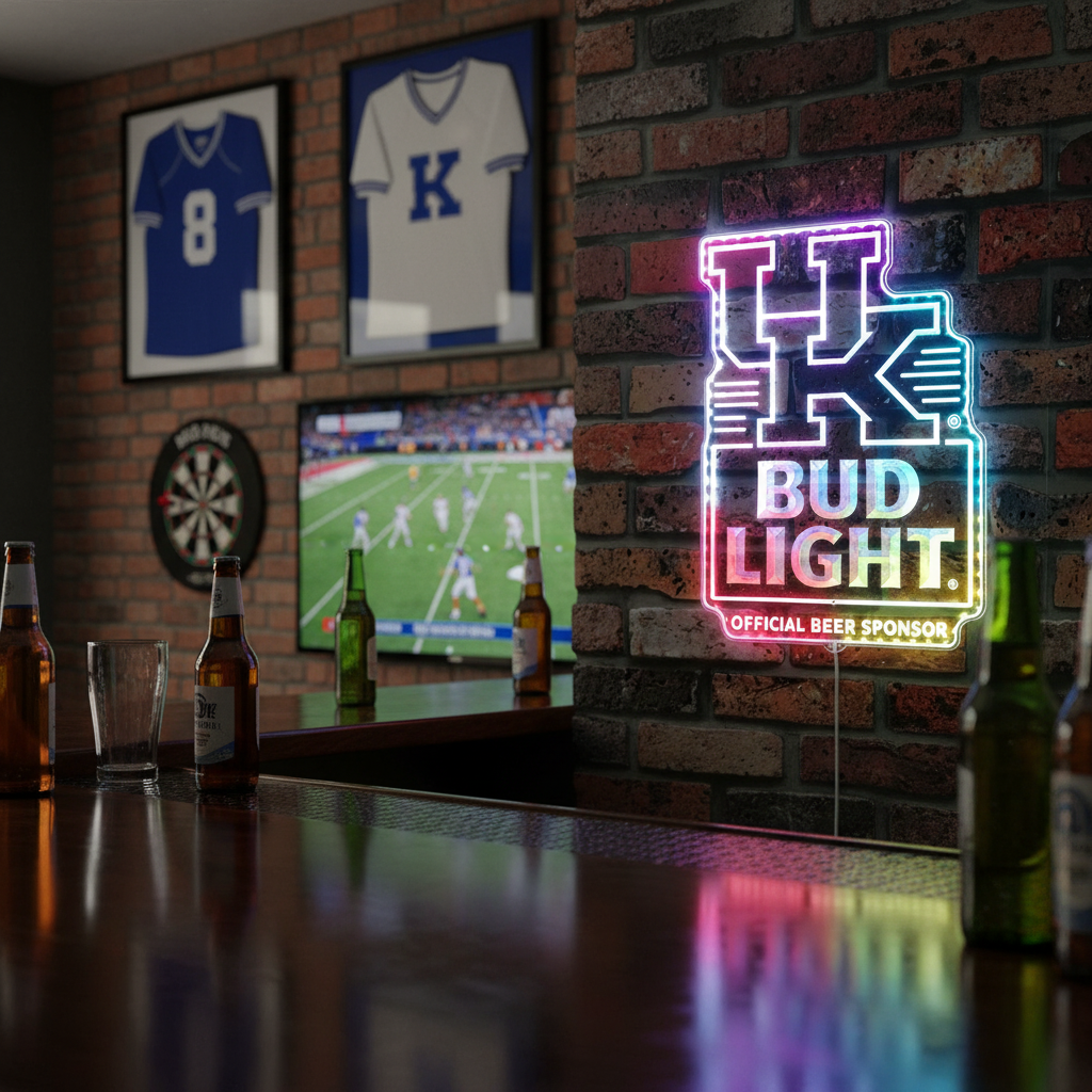 Bud Light & University of Kentucky Neon RGB Edge Lit LED Sign