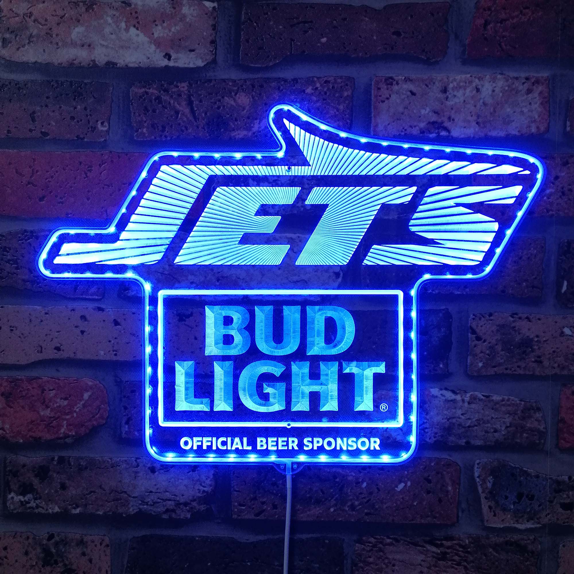 Bud Light New York Jets Dynamic RGB Edge Lit LED Sign