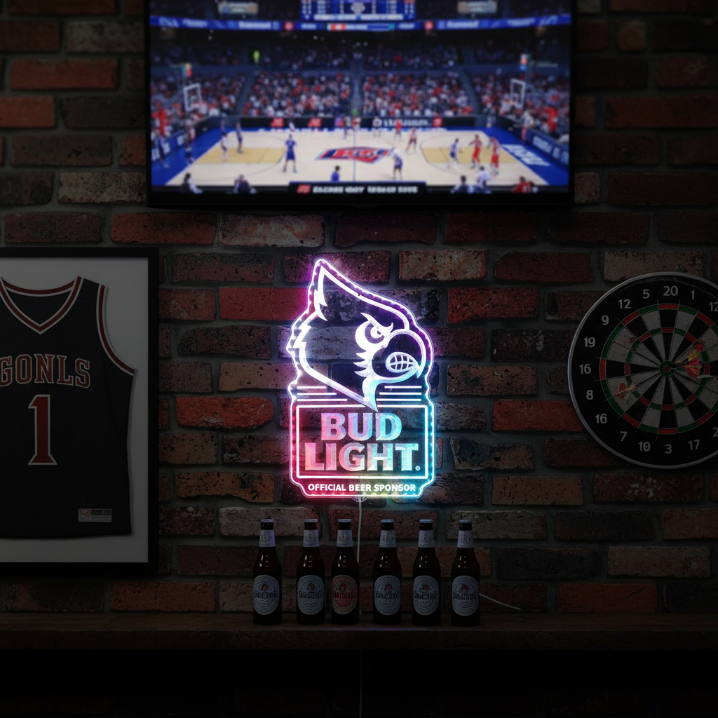 Bud Light Louisville Cardinals Neon RGB Edge Lit LED Sign