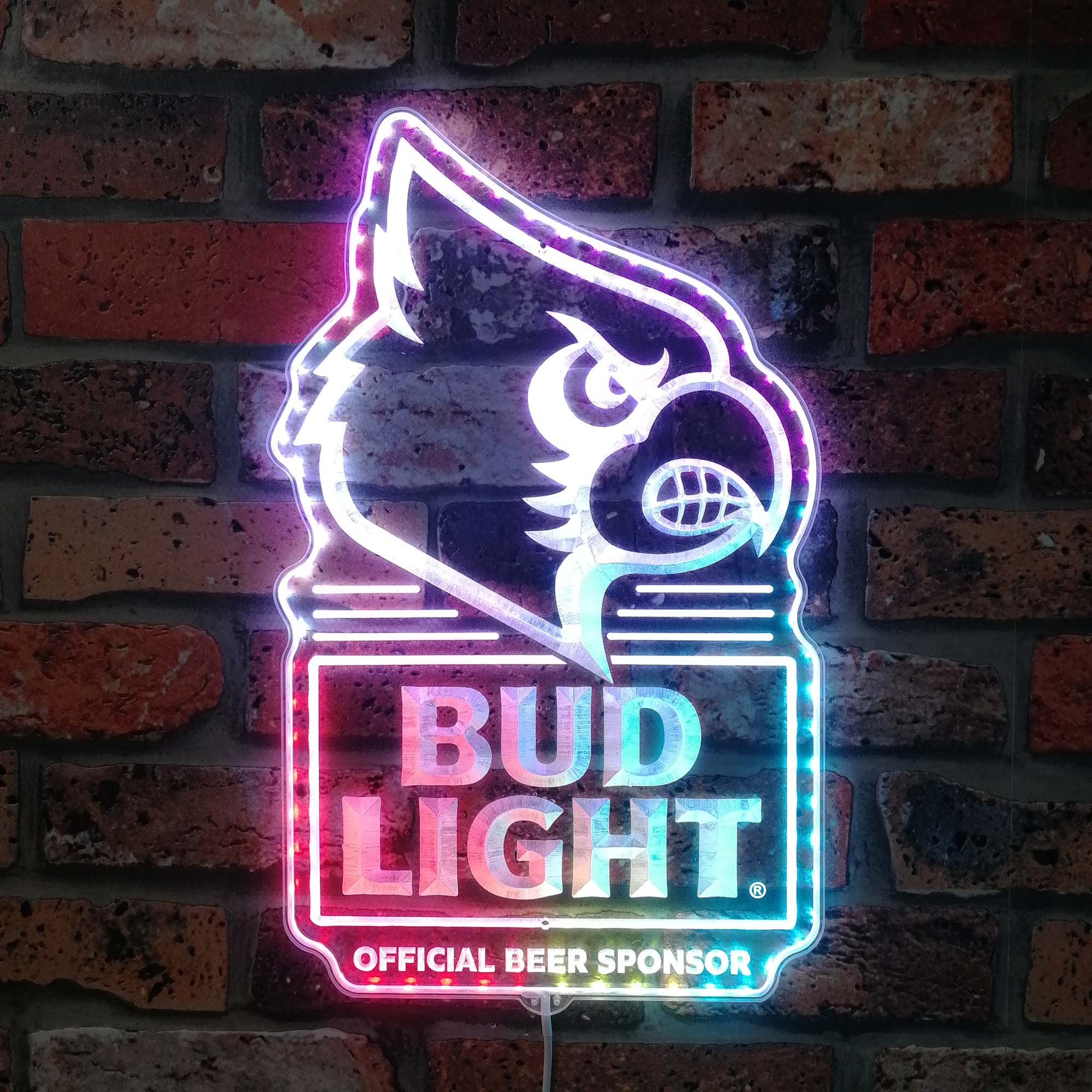 Bud Light Louisville Cardinals Dynamic RGB Edge Lit LED Sign