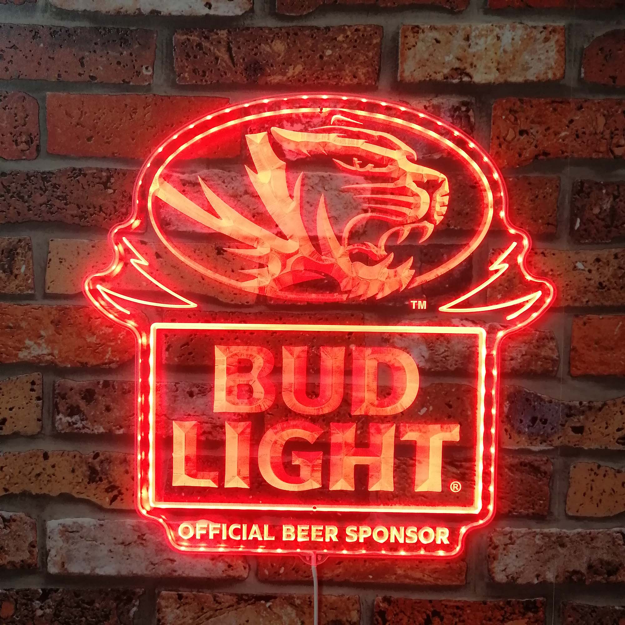 Bud Light Missouri Tigers Dynamic RGB Edge Lit LED Sign