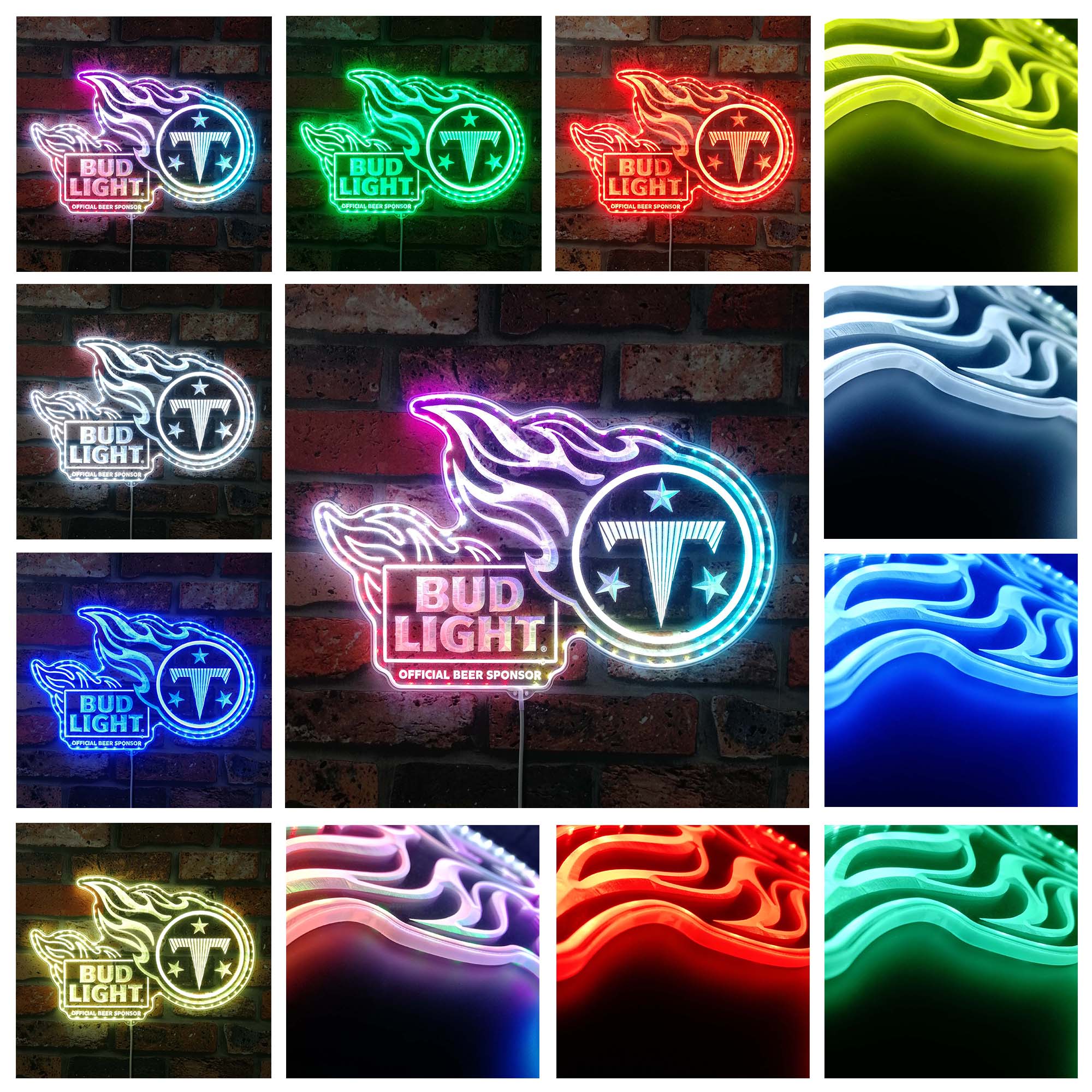 Bud Light Tennessee Titans Dynamic RGB Edge Lit LED Sign