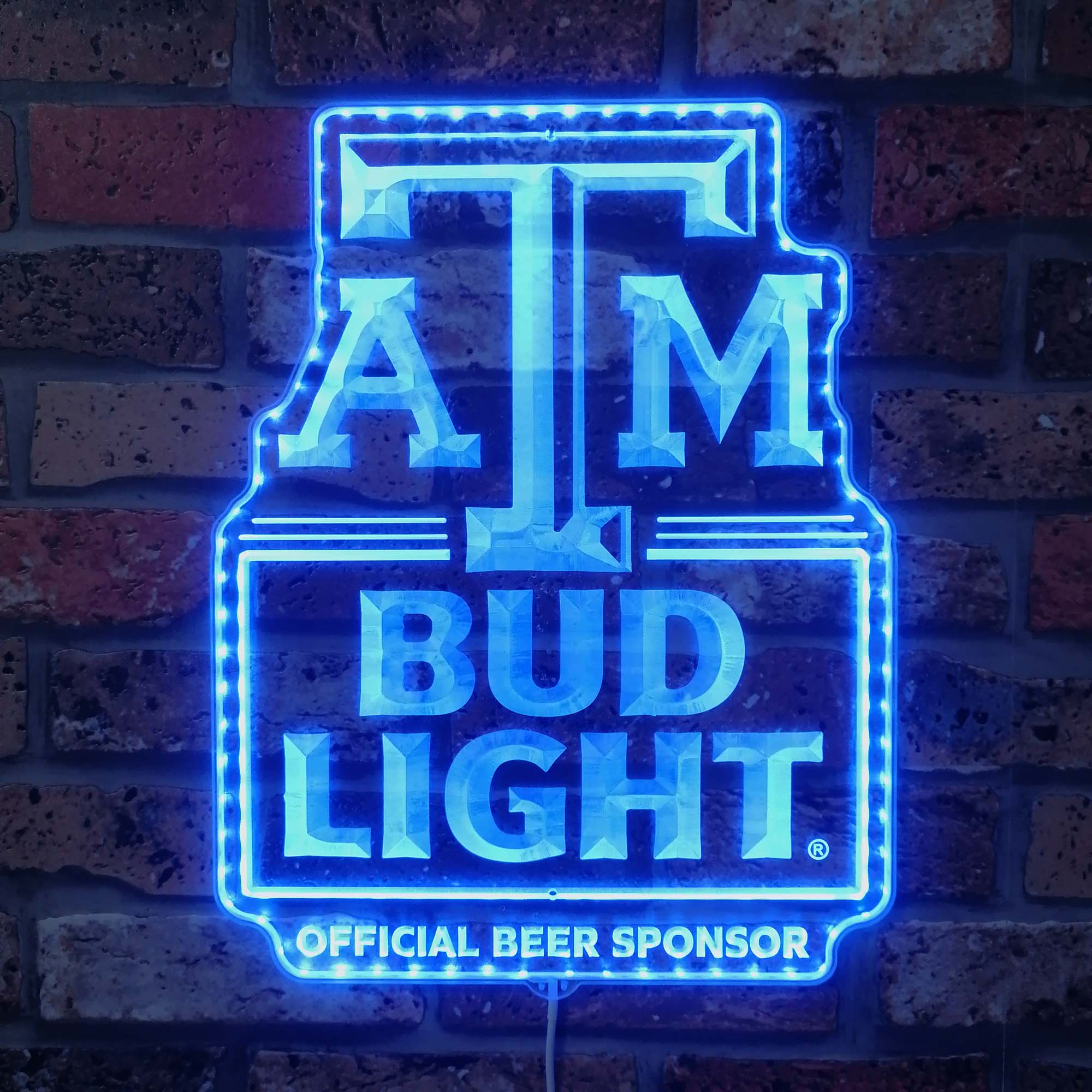 Bud Light Texas A&M Aggies Dynamic RGB Edge Lit LED Sign