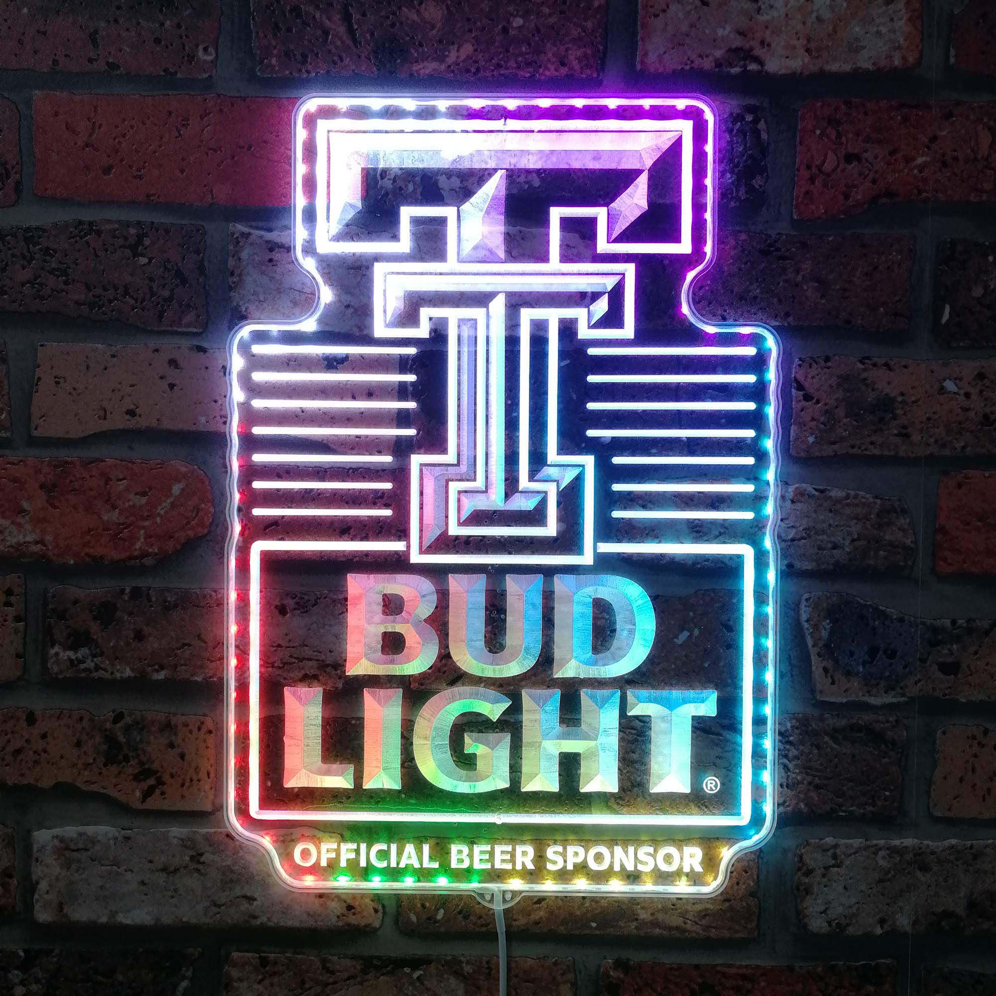 Bud Light Texas Tech Red Raiders Dynamic RGB Edge Lit LED Sign