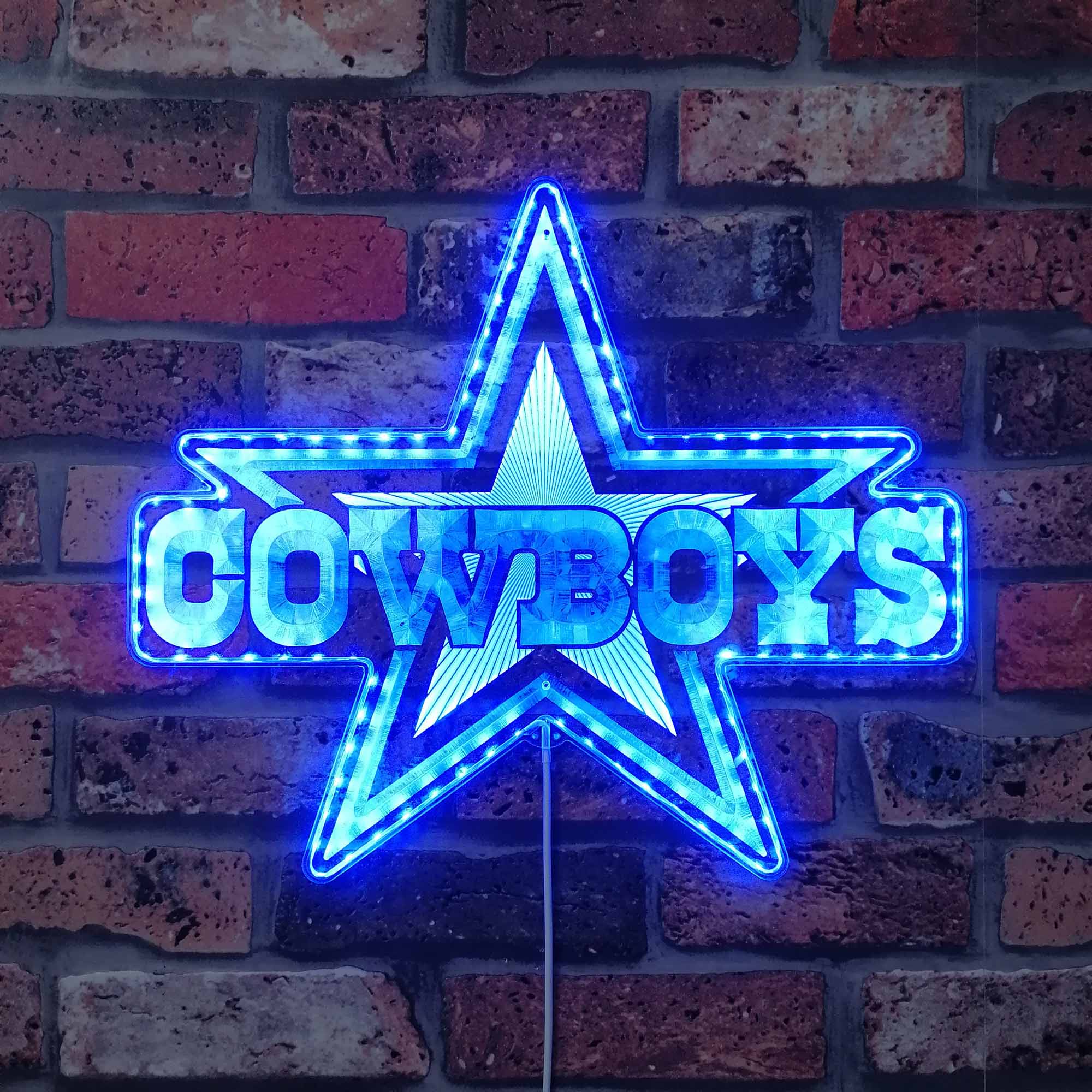 Dallas Cowboys Dynamic RGB Edge Lit LED Sign