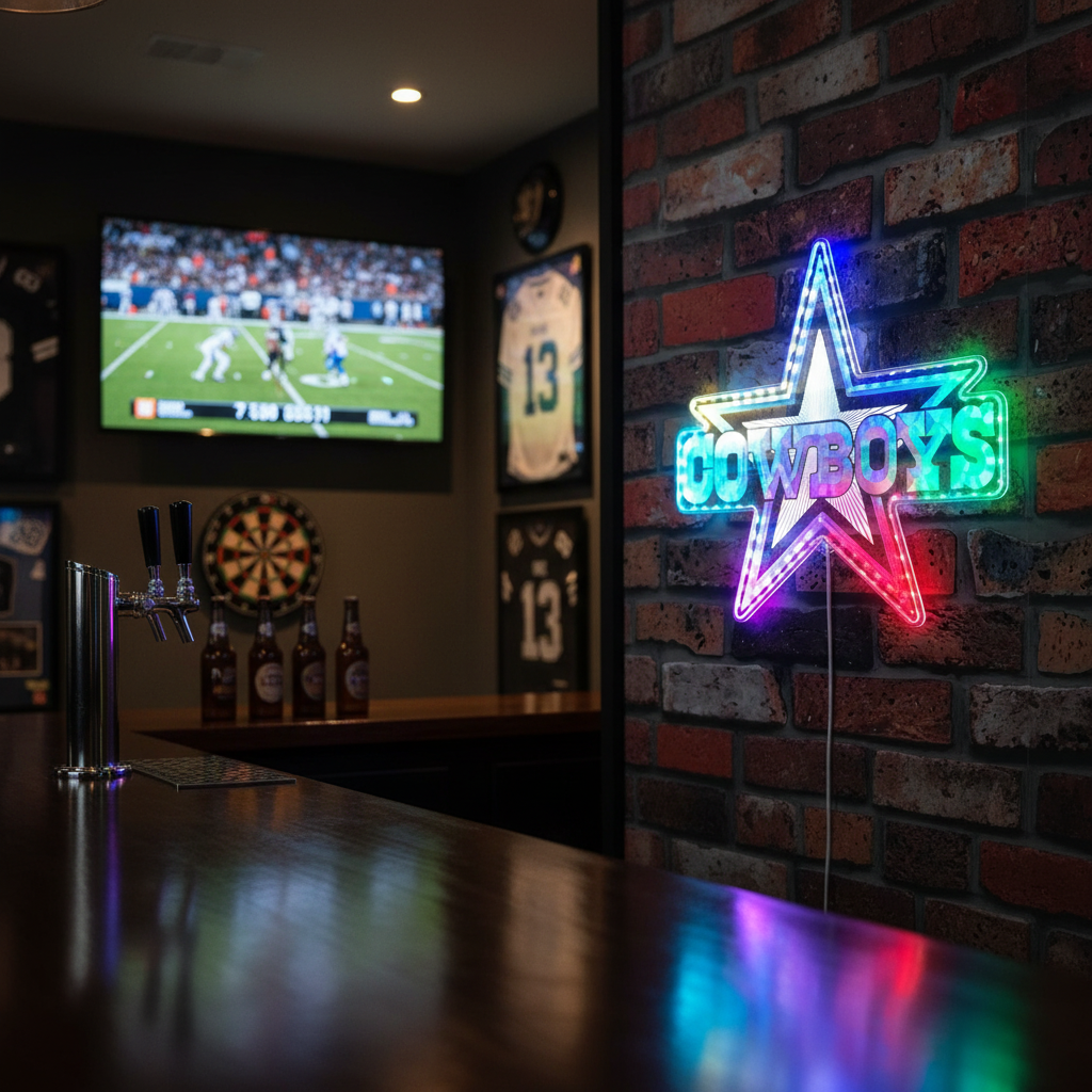 Dallas Cowboys Neon RGB Edge Lit LED Sign