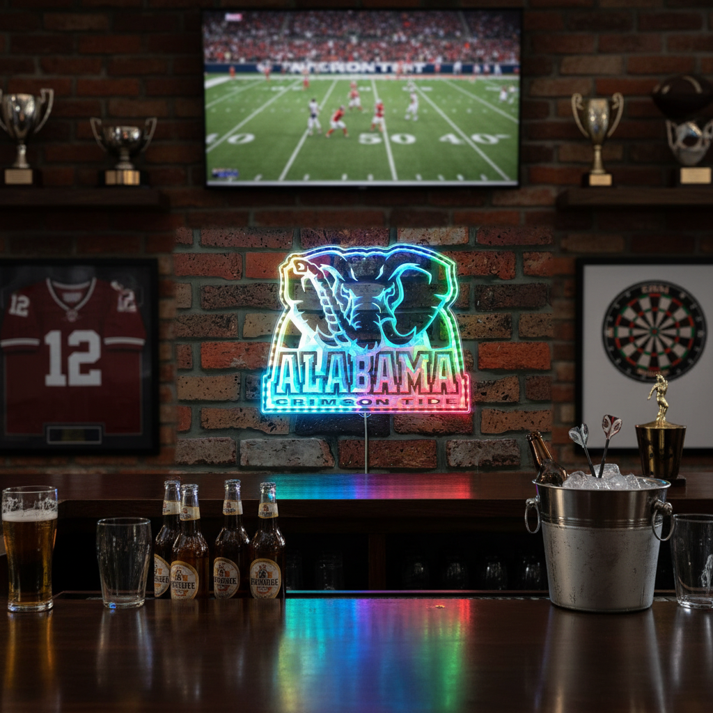 Alabama Crimson Tide Neon RGB Edge Lit LED Sign