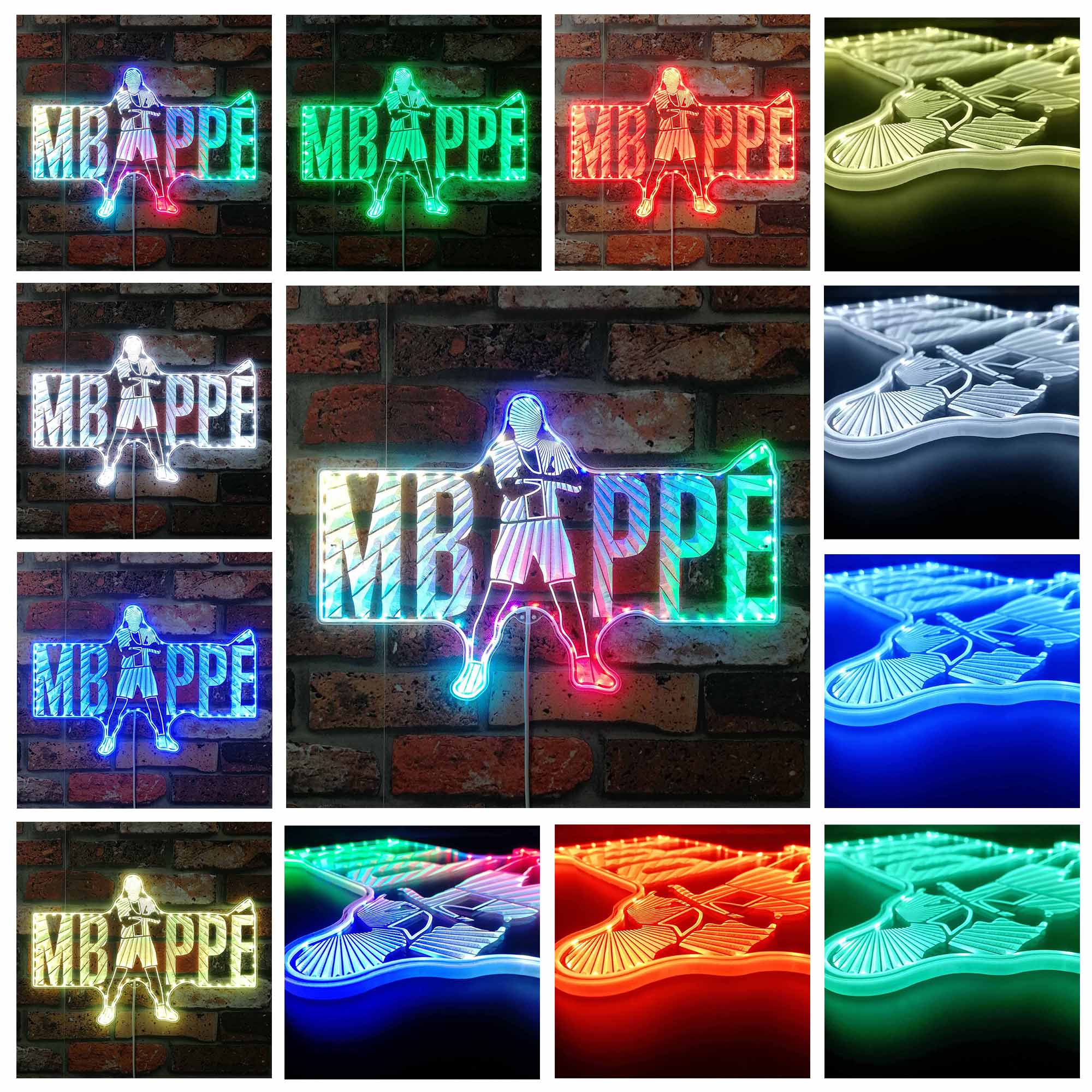 Personalized Mbappe Dynamic RGB Edge Lit LED Sign