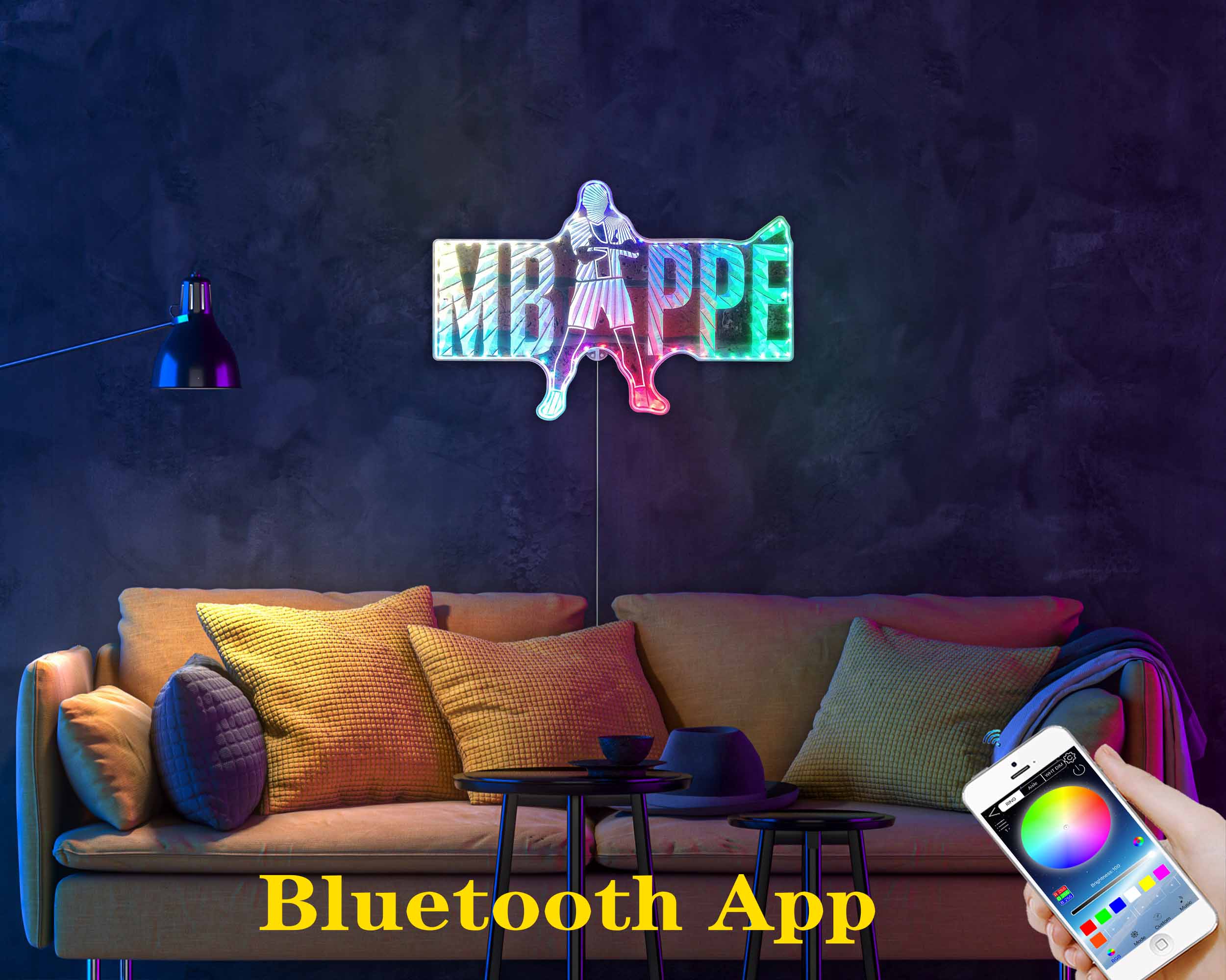 Personalized Mbappe Dynamic RGB Edge Lit LED Sign