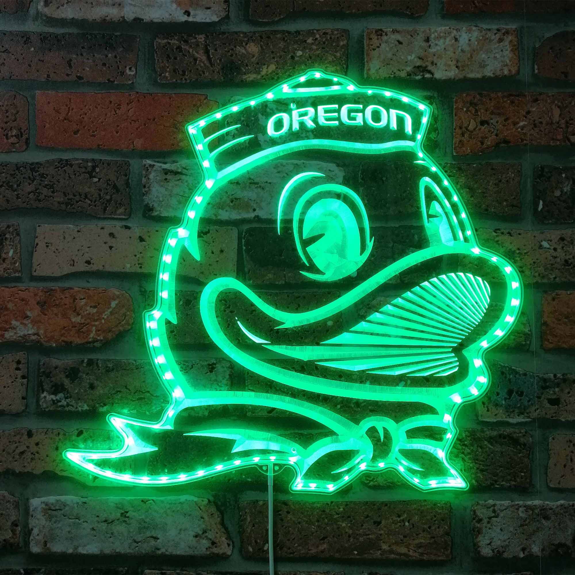 Oregon Ducks Dynamic RGB Edge Lit LED Sign