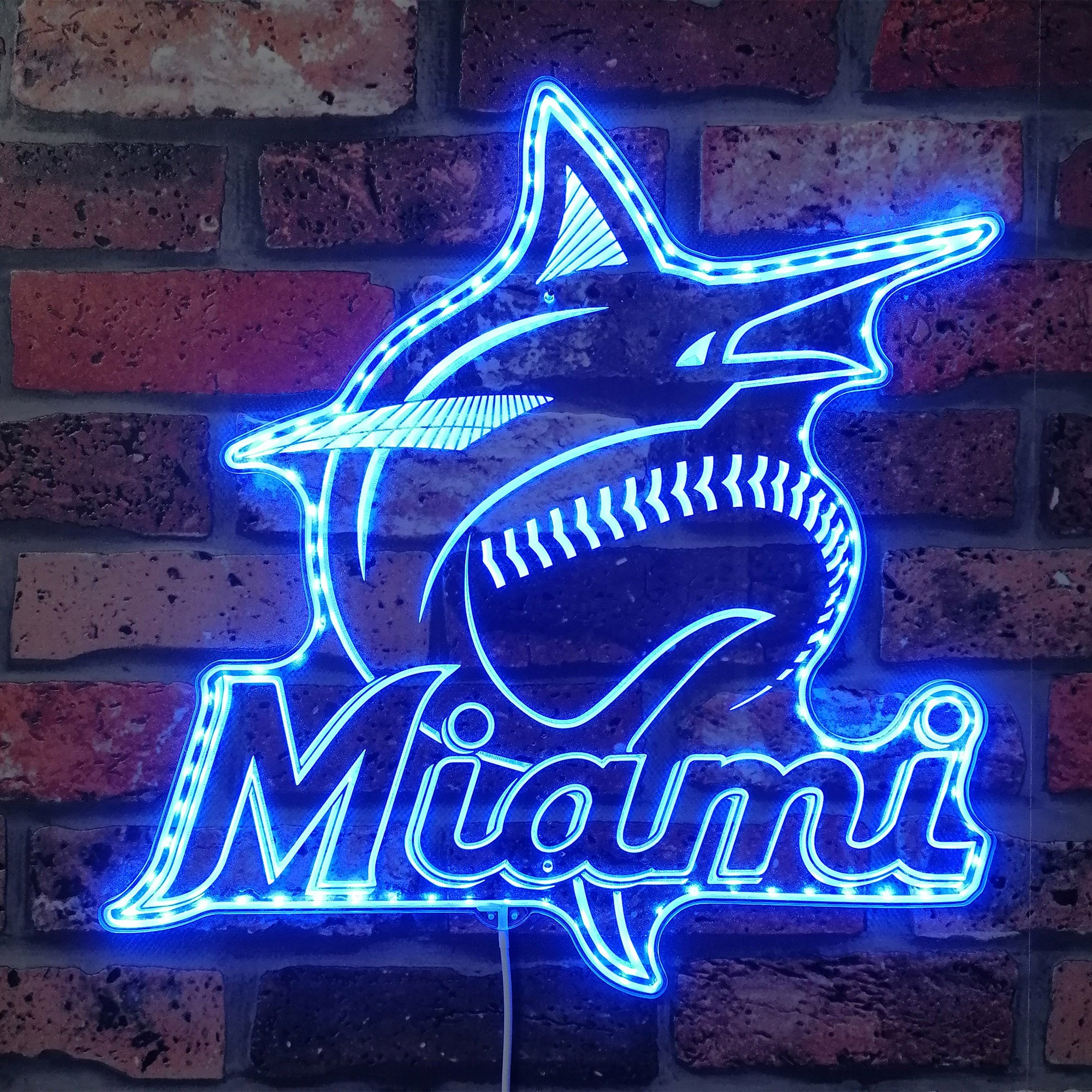 Miami Marlins Dynamic RGB Edge Lit LED Sign