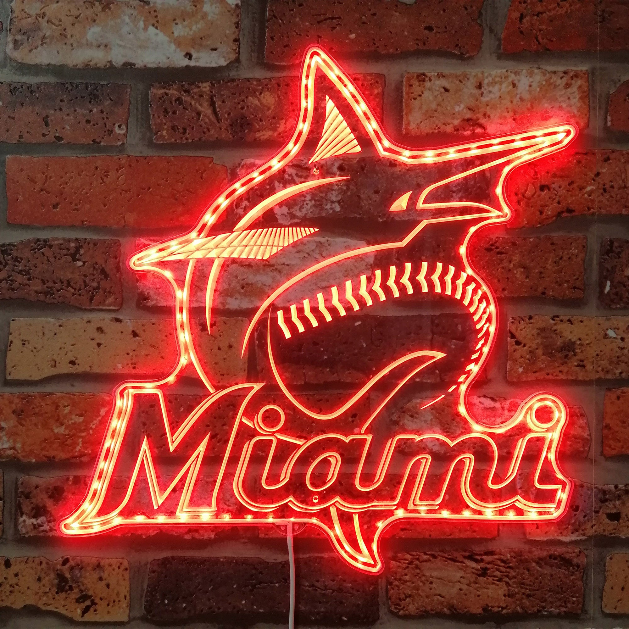 Miami Marlins Dynamic RGB Edge Lit LED Sign