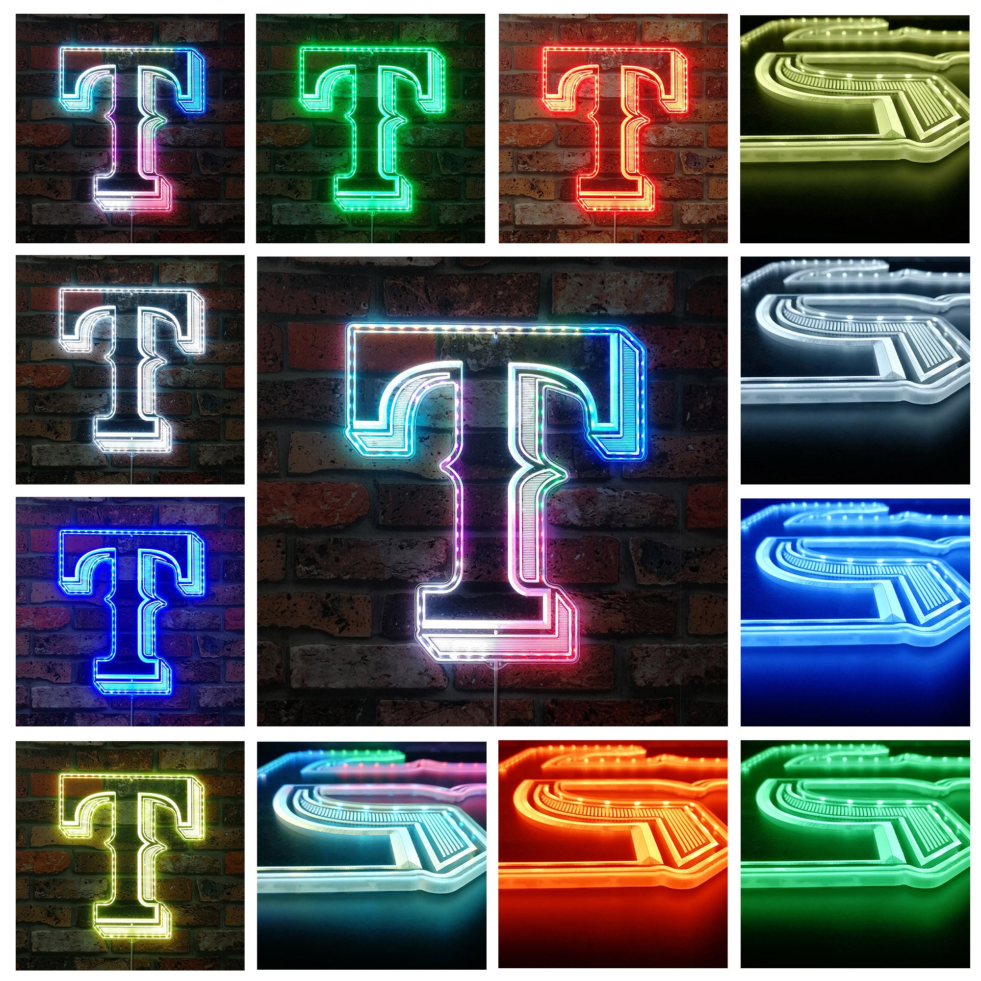 Texas Rangers Dynamic RGB Edge Lit LED Sign