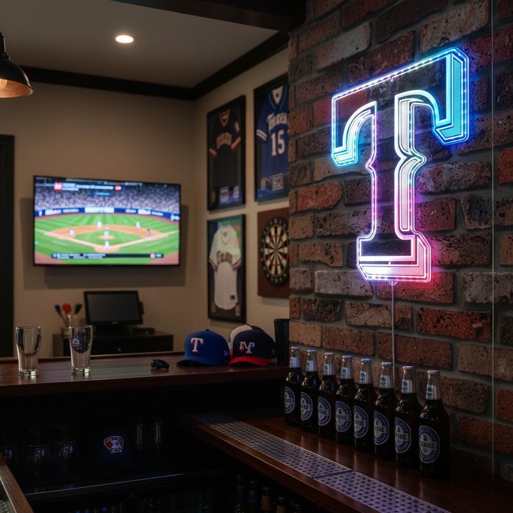 Texas Rangers Neon RGB Edge Lit LED Sign