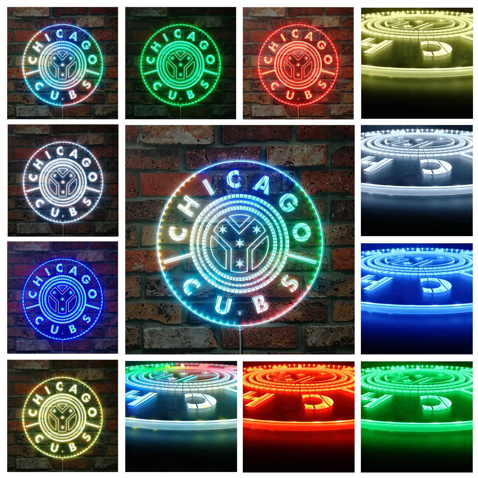 Chicago Cubs Alternate Dynamic RGB Edge Lit LED Sign