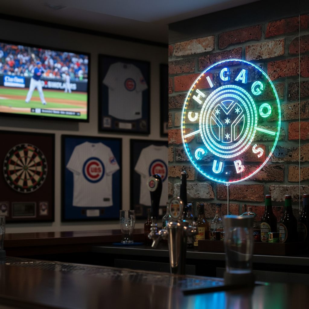 Chicago Cubs Alternate Neon RGB Edge Lit LED Sign