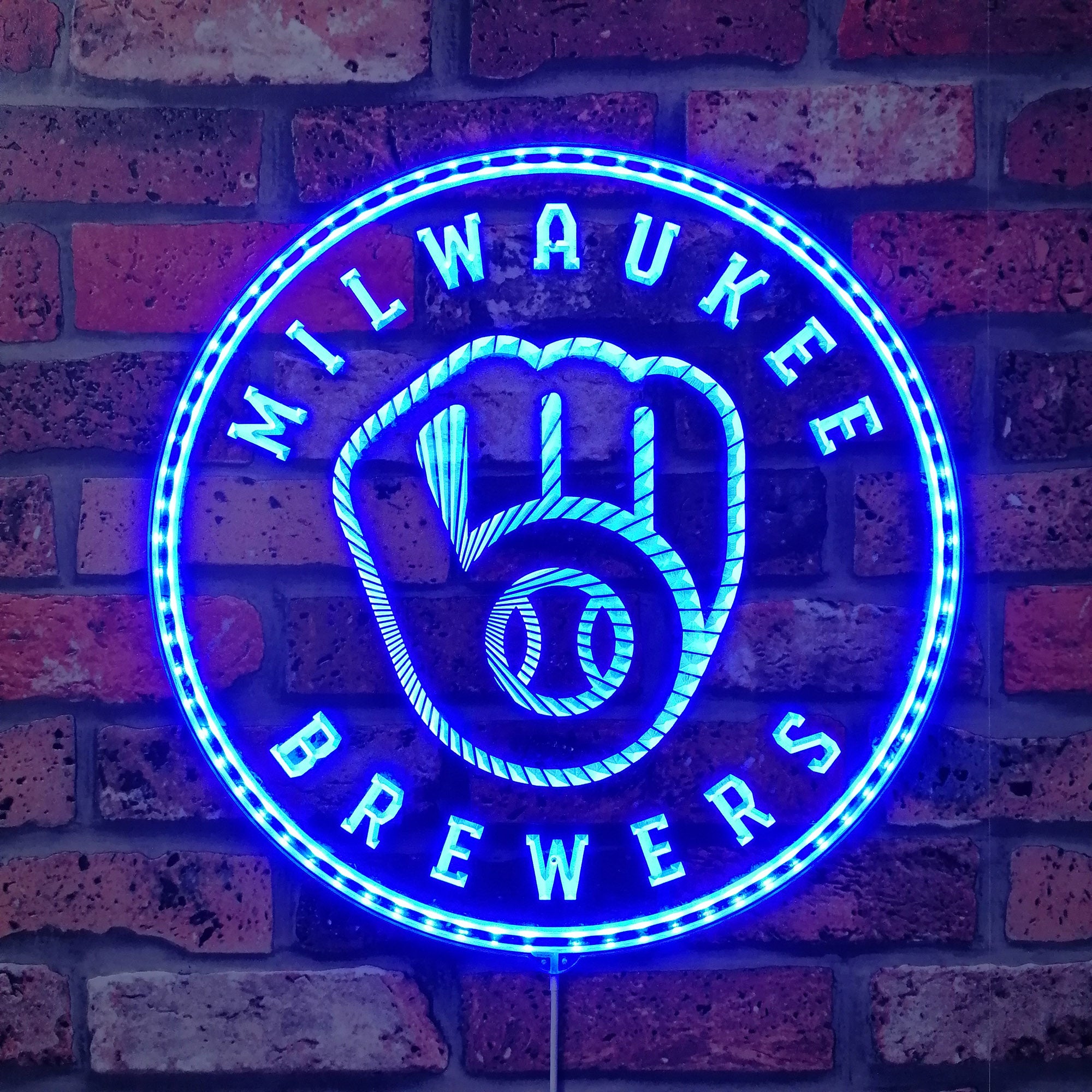 Milwaukee Brewers Neon RGB Edge Lit LED Sign