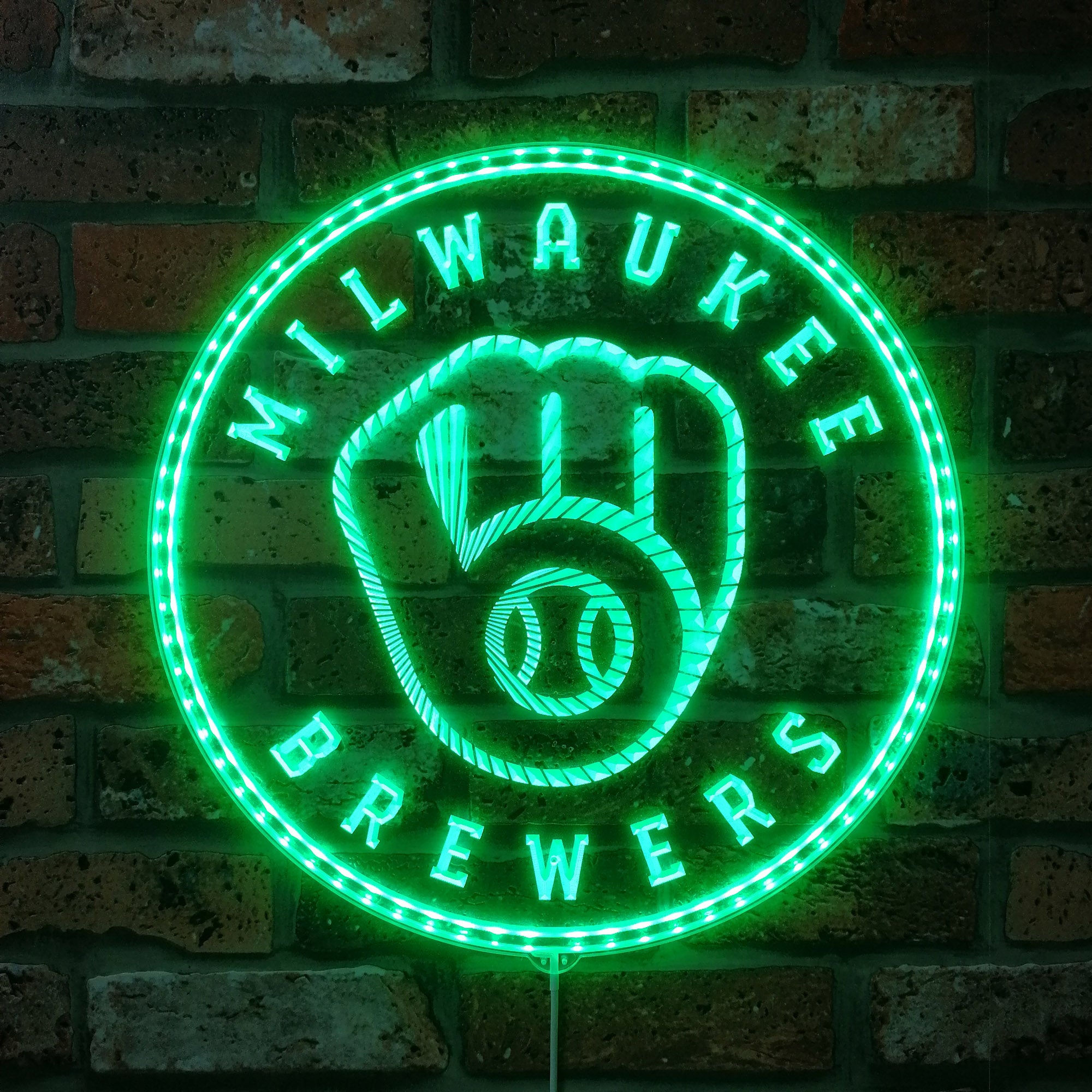 Milwaukee Brewers Neon RGB Edge Lit LED Sign