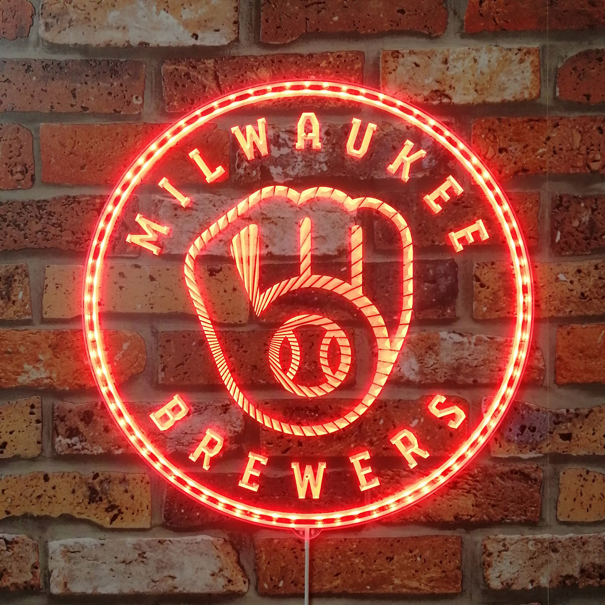 Milwaukee Brewers Neon RGB Edge Lit LED Sign