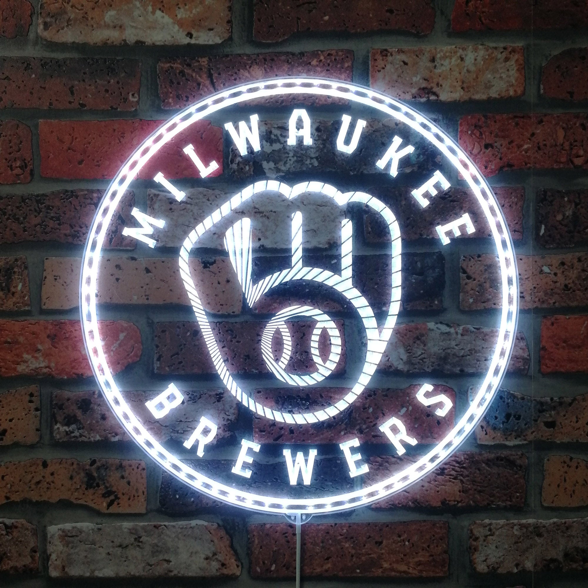 Milwaukee Brewers Neon RGB Edge Lit LED Sign