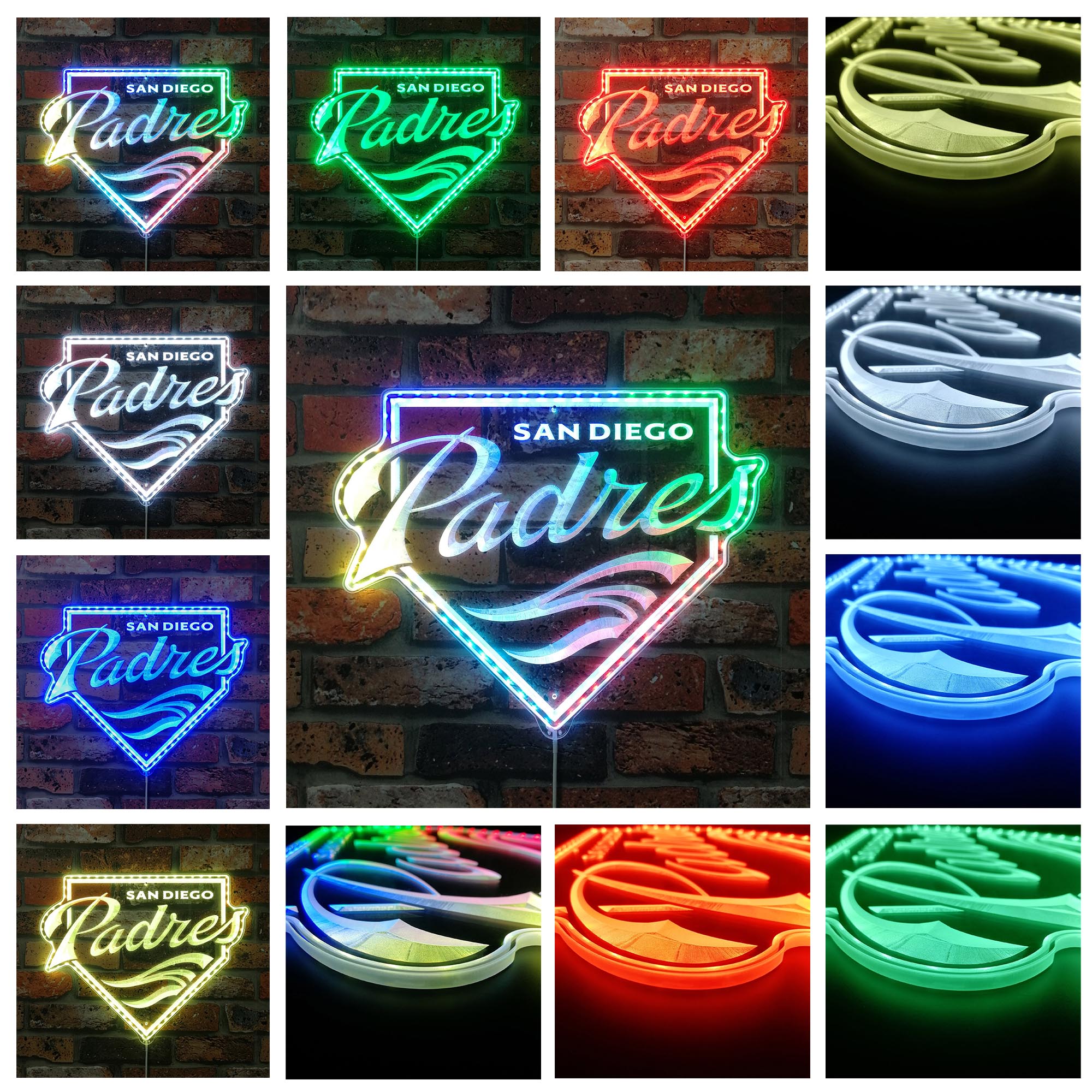 San Diego Padres Neon RGB Edge Lit LED Sign