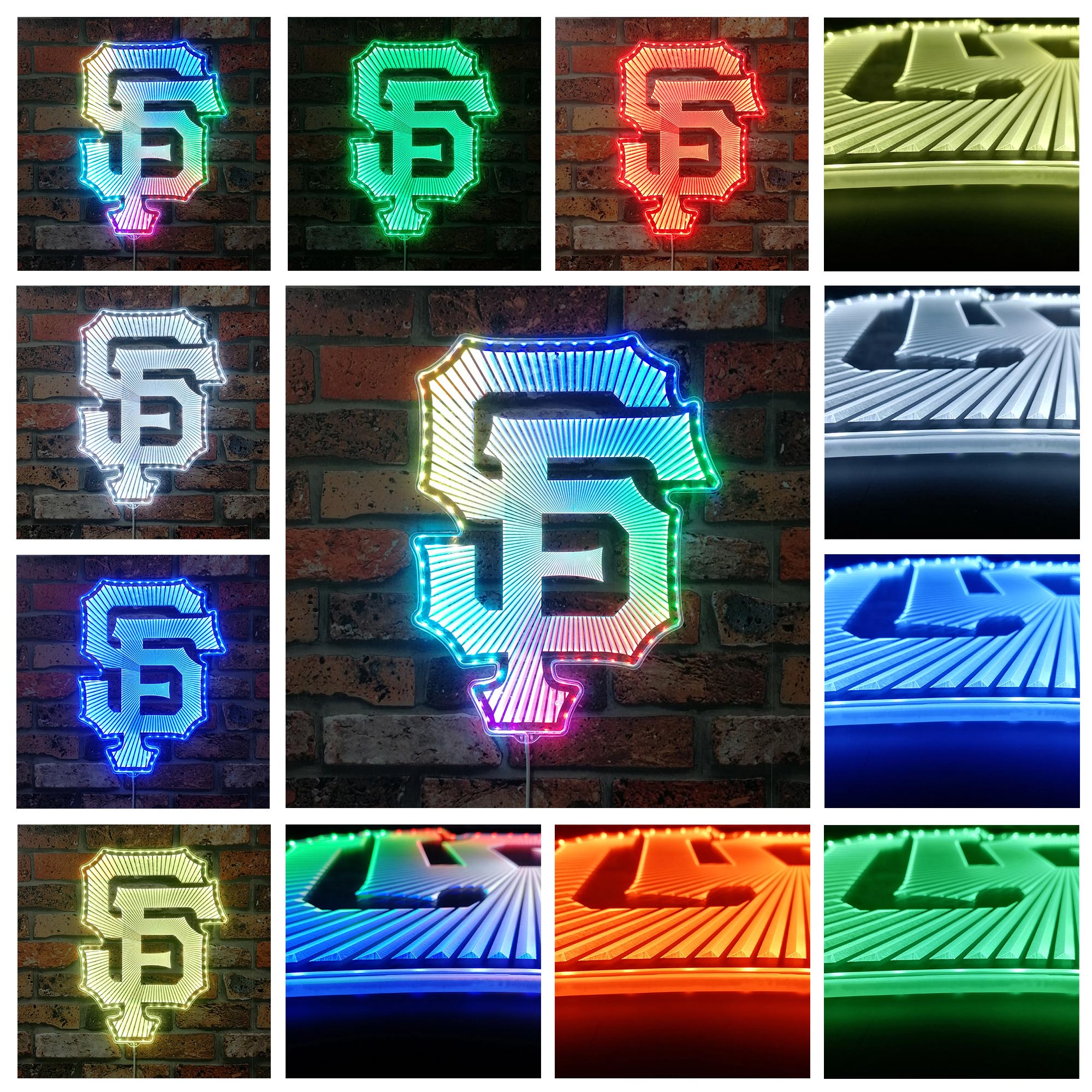 San Francisco Giants Cap Logo Dynamic RGB Edge Lit LED Sign