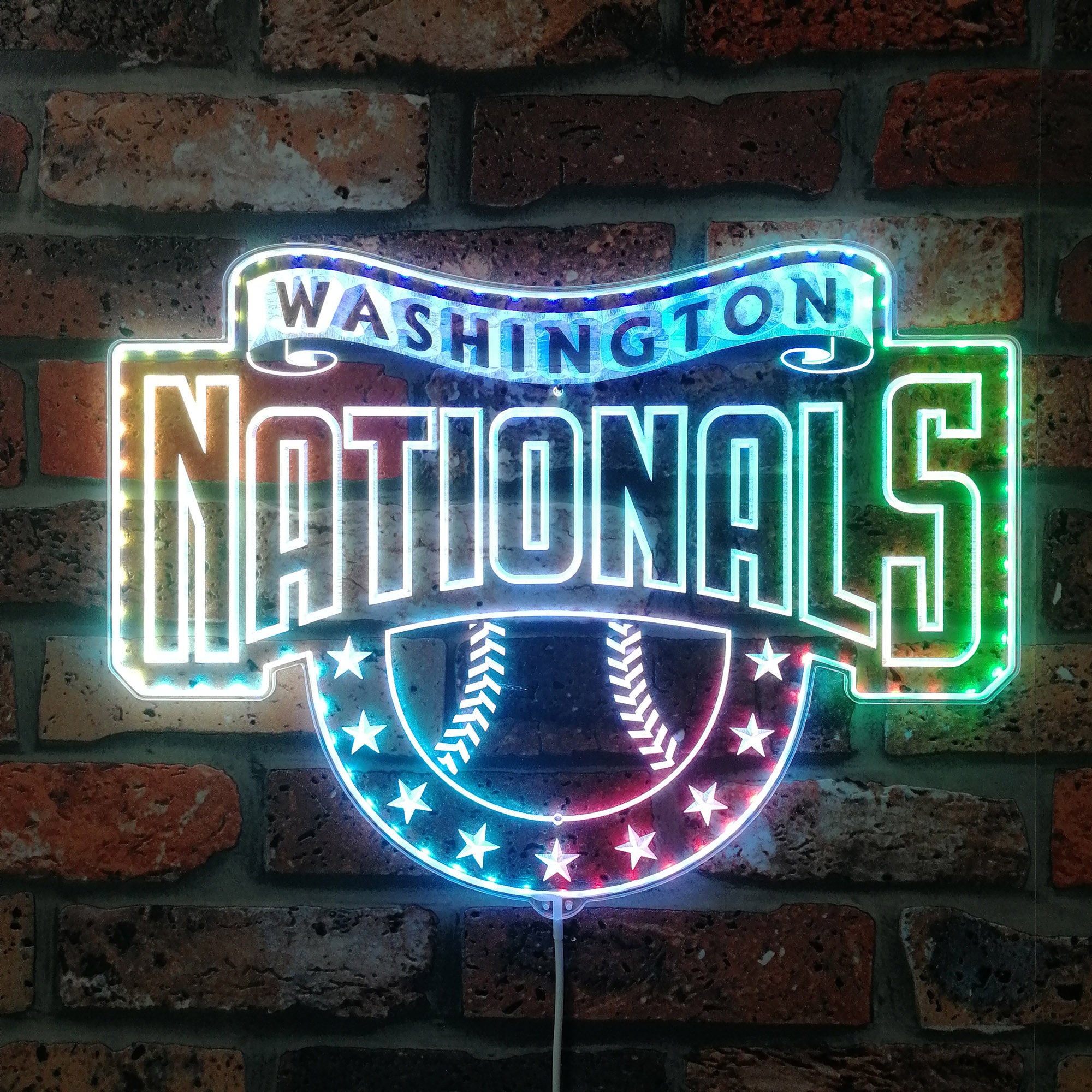 Washington Nationals Dynamic RGB Edge Lit LED Sign