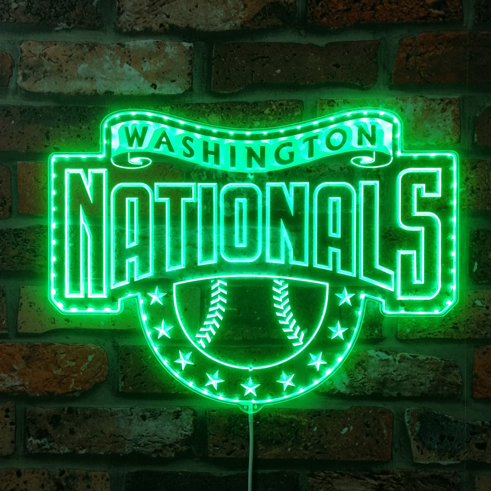 Washington Nationals Dynamic RGB Edge Lit LED Sign