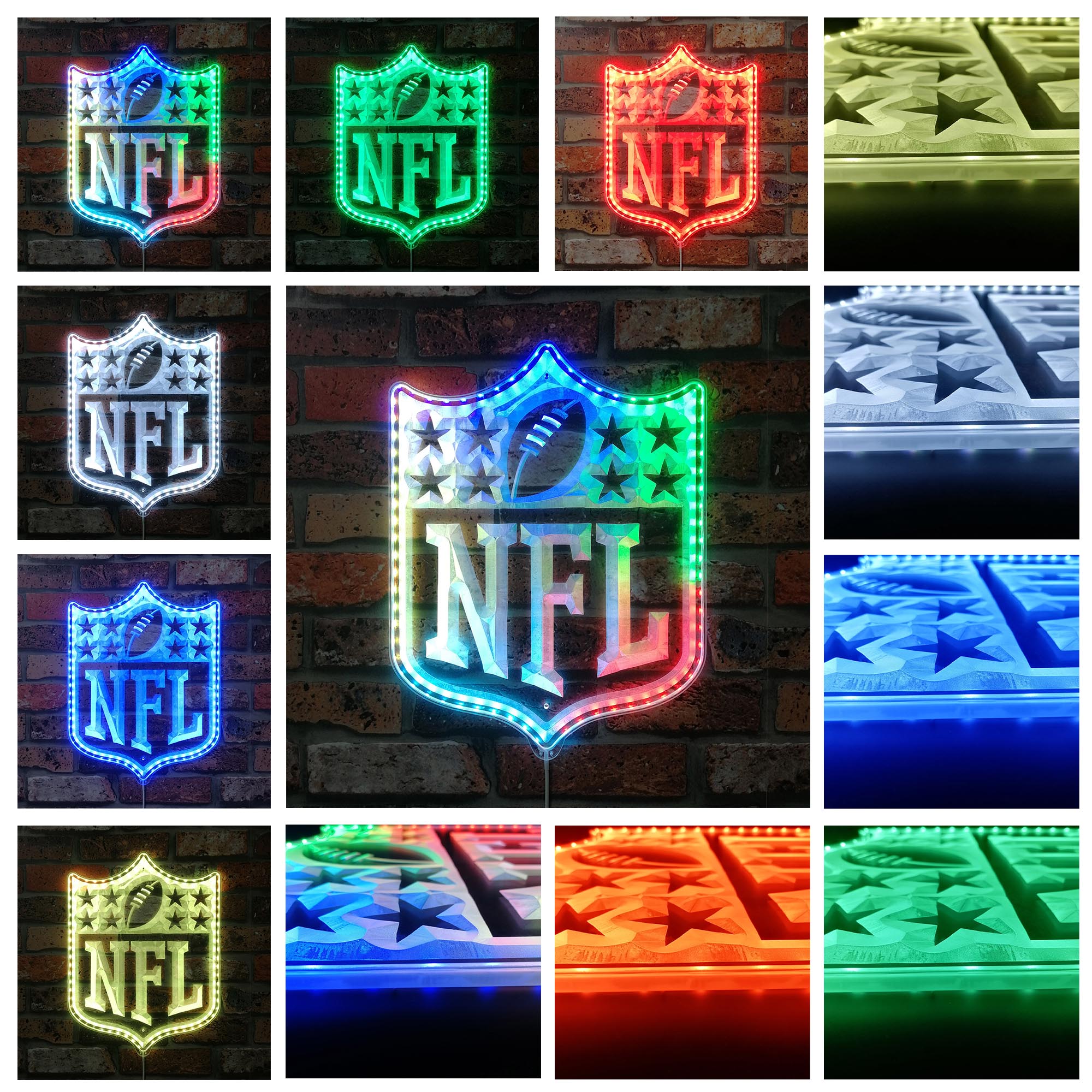 Logo NFL Dynamic RGB Edge Lit LED Sign