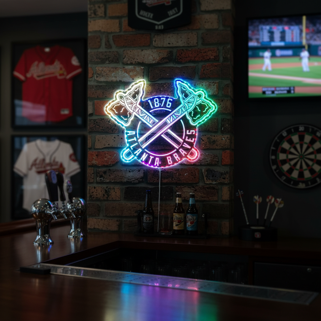 Atlanta Braves Alternate Neon RGB Edge Lit LED Sign