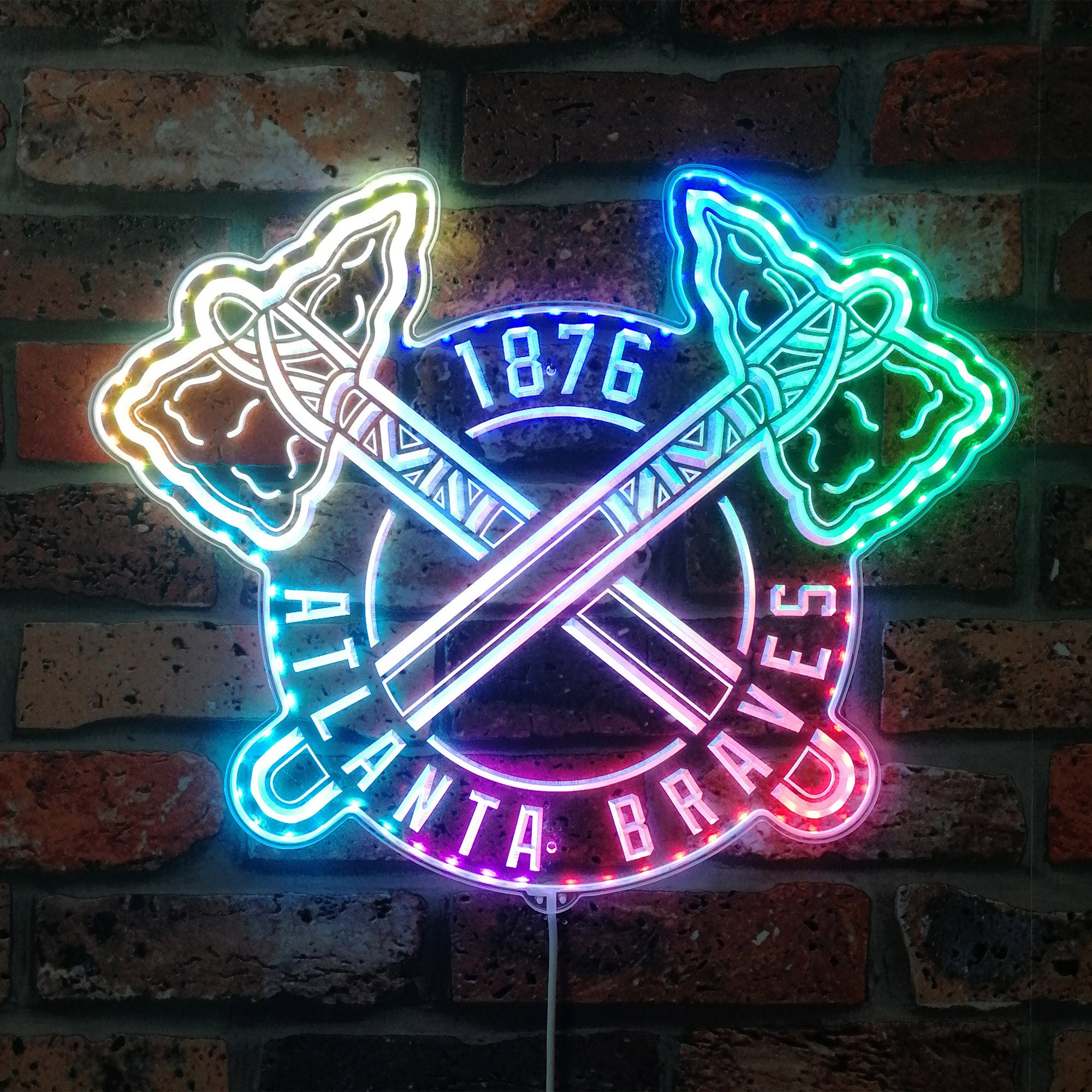 Atlanta Braves Alternate Dynamic RGB Edge Lit LED Sign