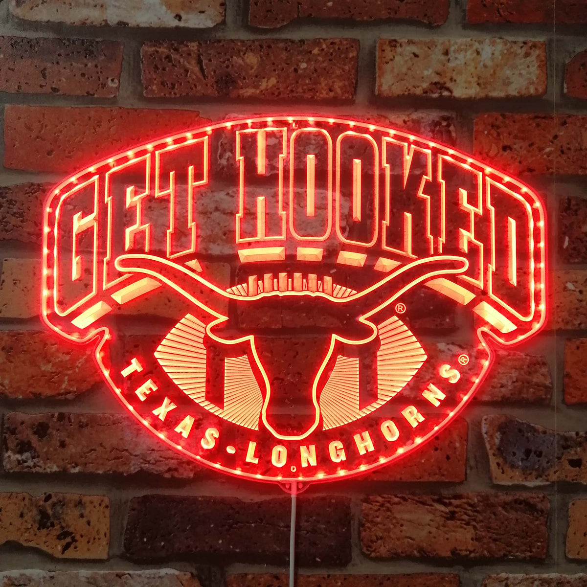 Texas Longhorn Dynamic RGB Edge Lit LED Sign | PROLEDSIGN