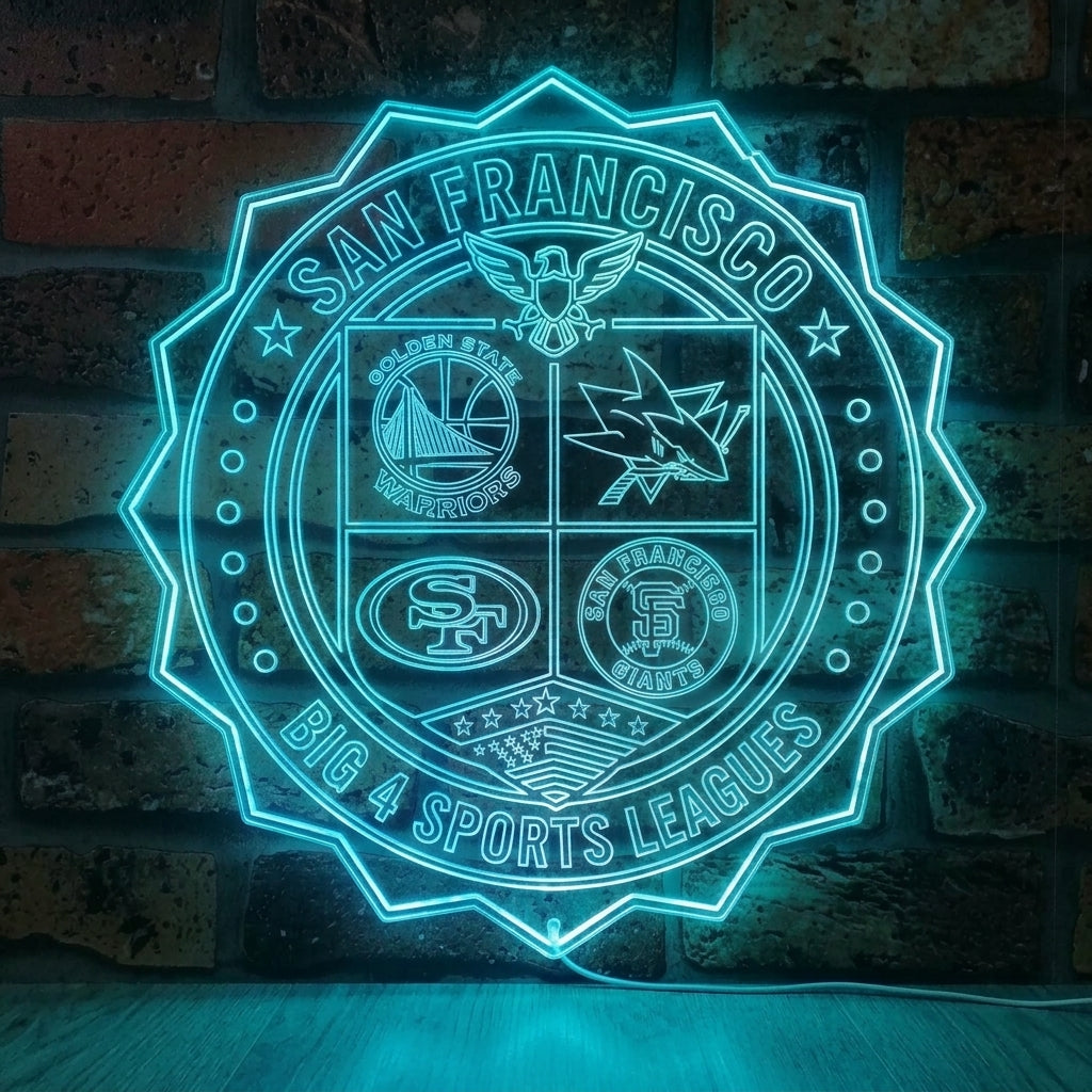 San Francisco Big 4 Sports Leagues Dynamic RGB Edge Lit LED Sign ...