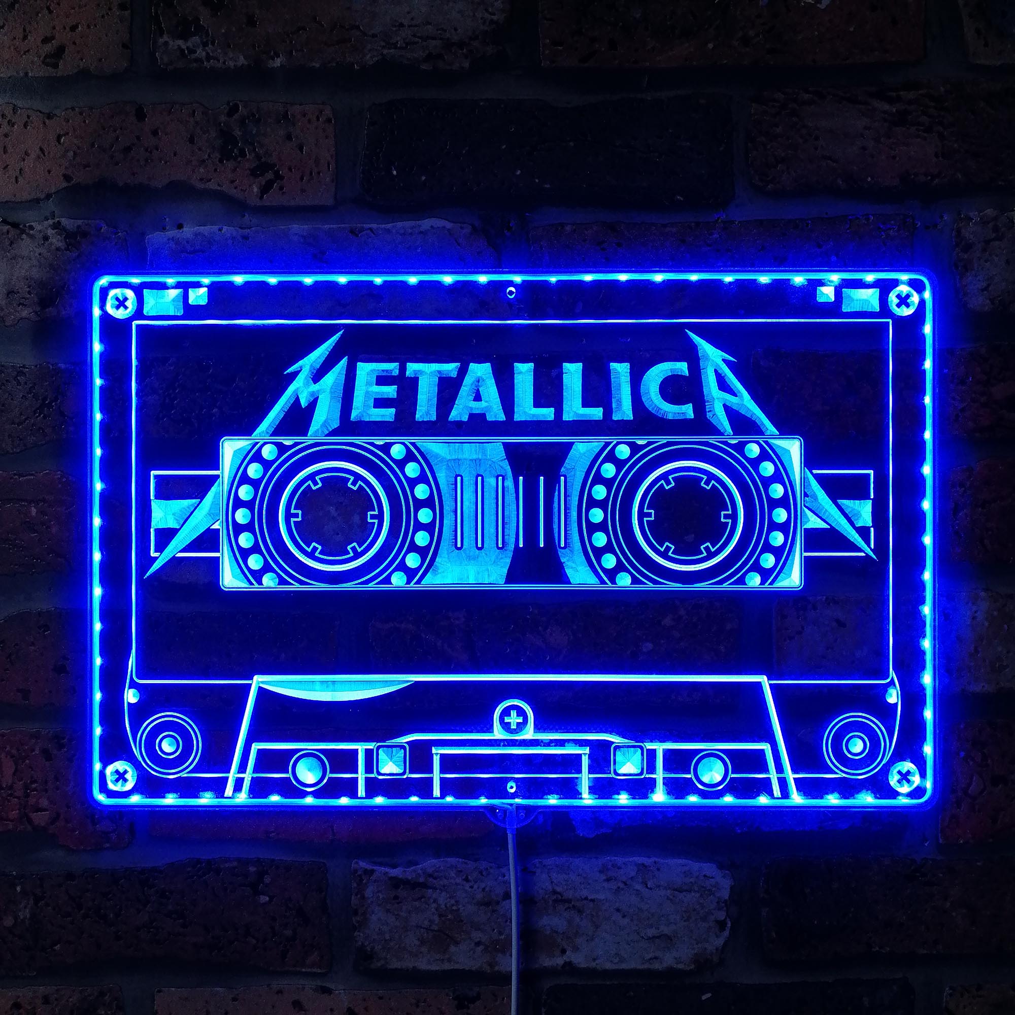 Metallica Cassette Tape Neon RGB Edge Lit LED Sign