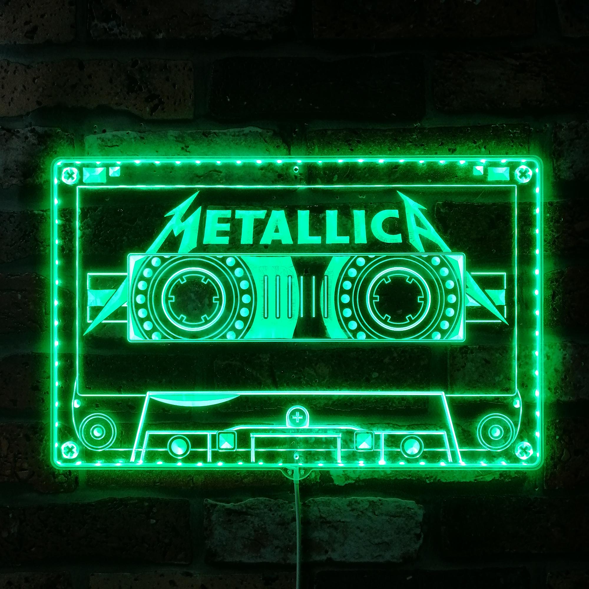 Metallica Cassette Tape Neon RGB Edge Lit LED Sign