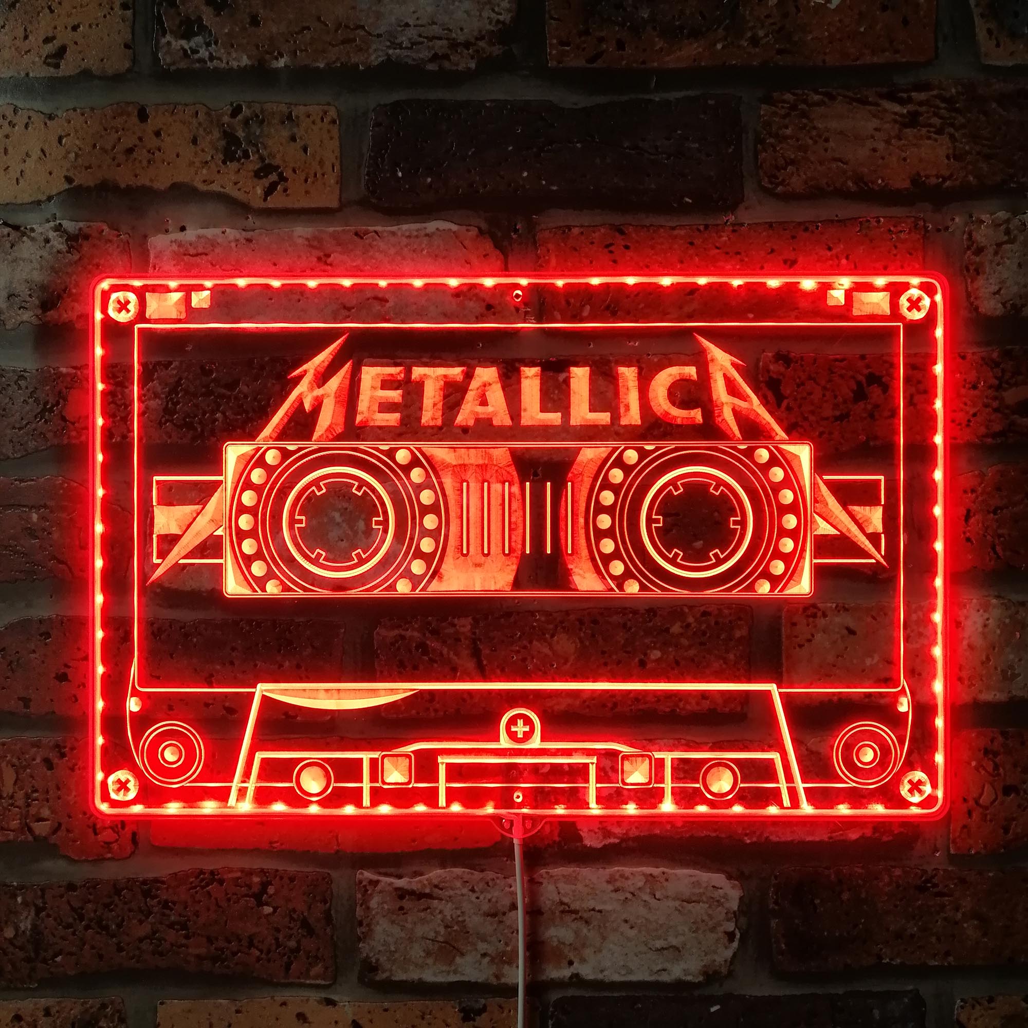 Metallica Cassette Tape Neon RGB Edge Lit LED Sign