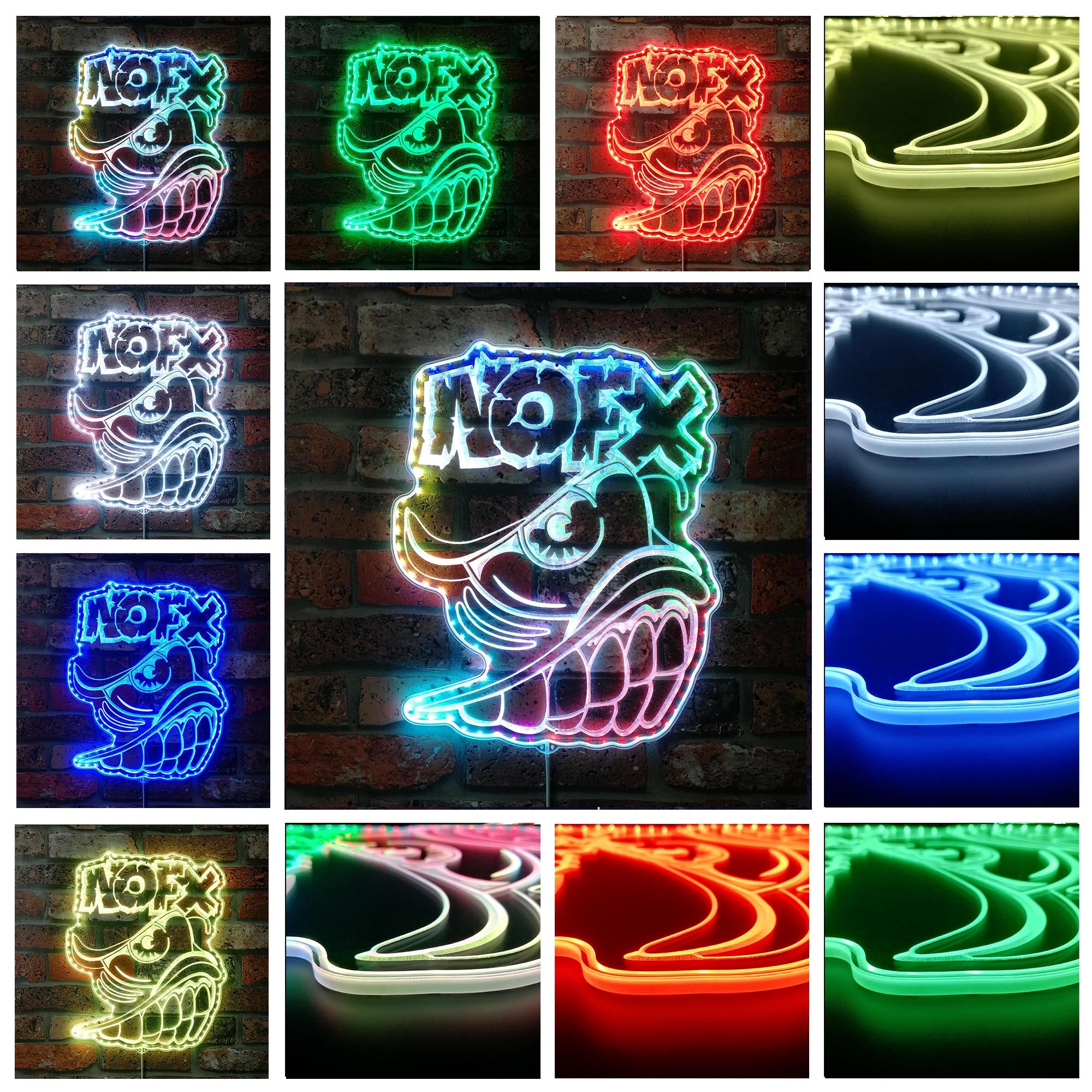 Nofx Dynamic RGB Edge Lit LED Sign