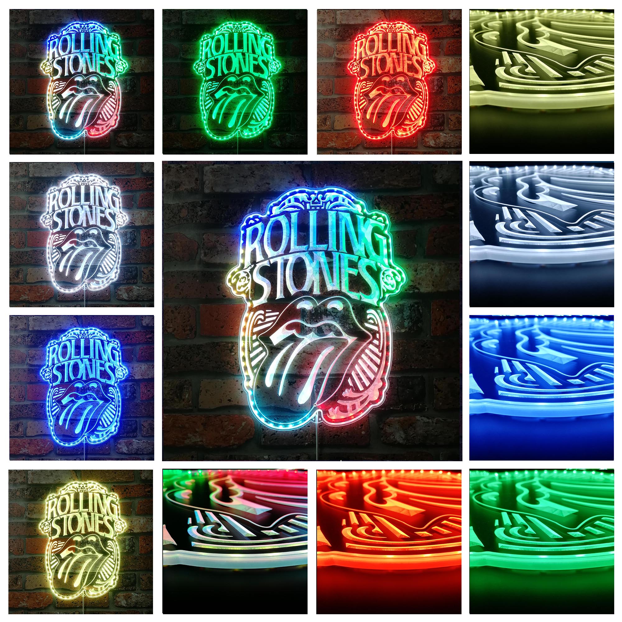 Rolling Stone Dynamic RGB Edge Lit LED Sign