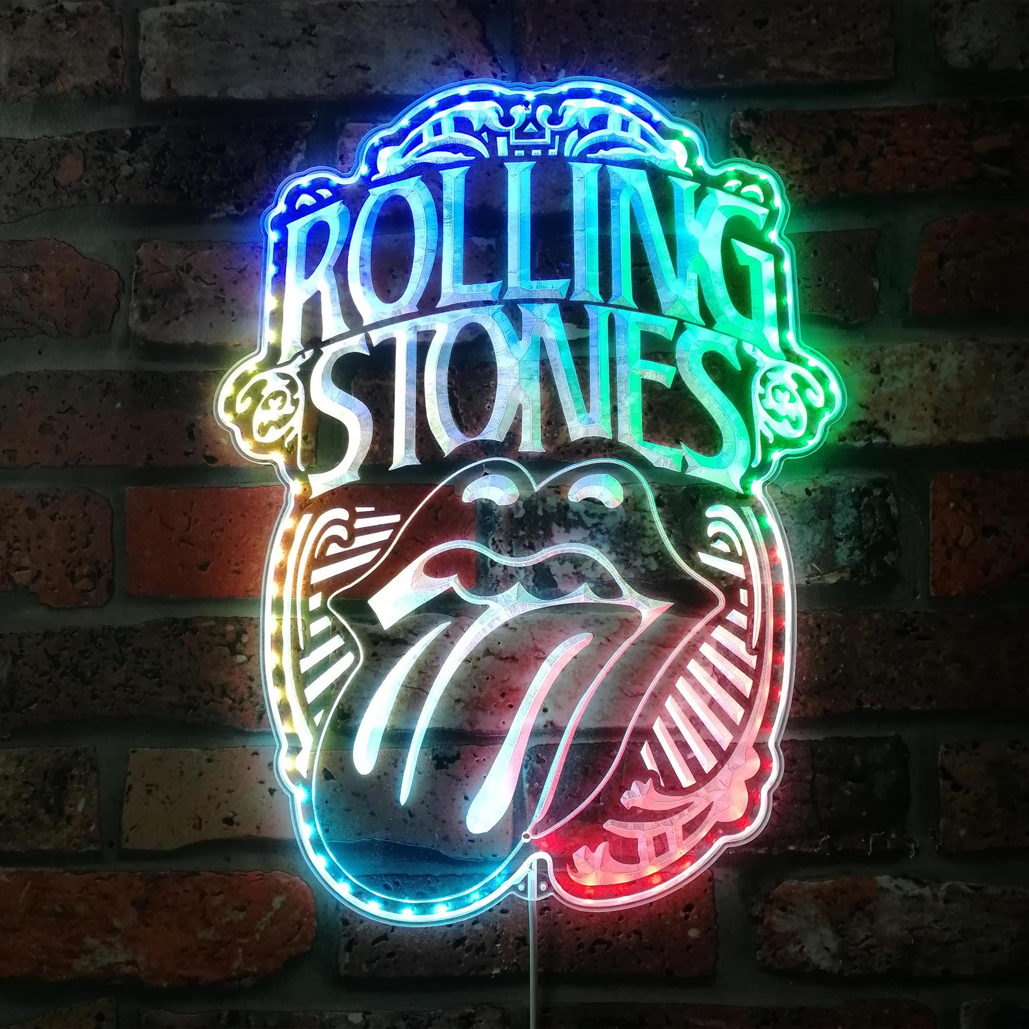 Rolling Stone Dynamic RGB Edge Lit LED Sign