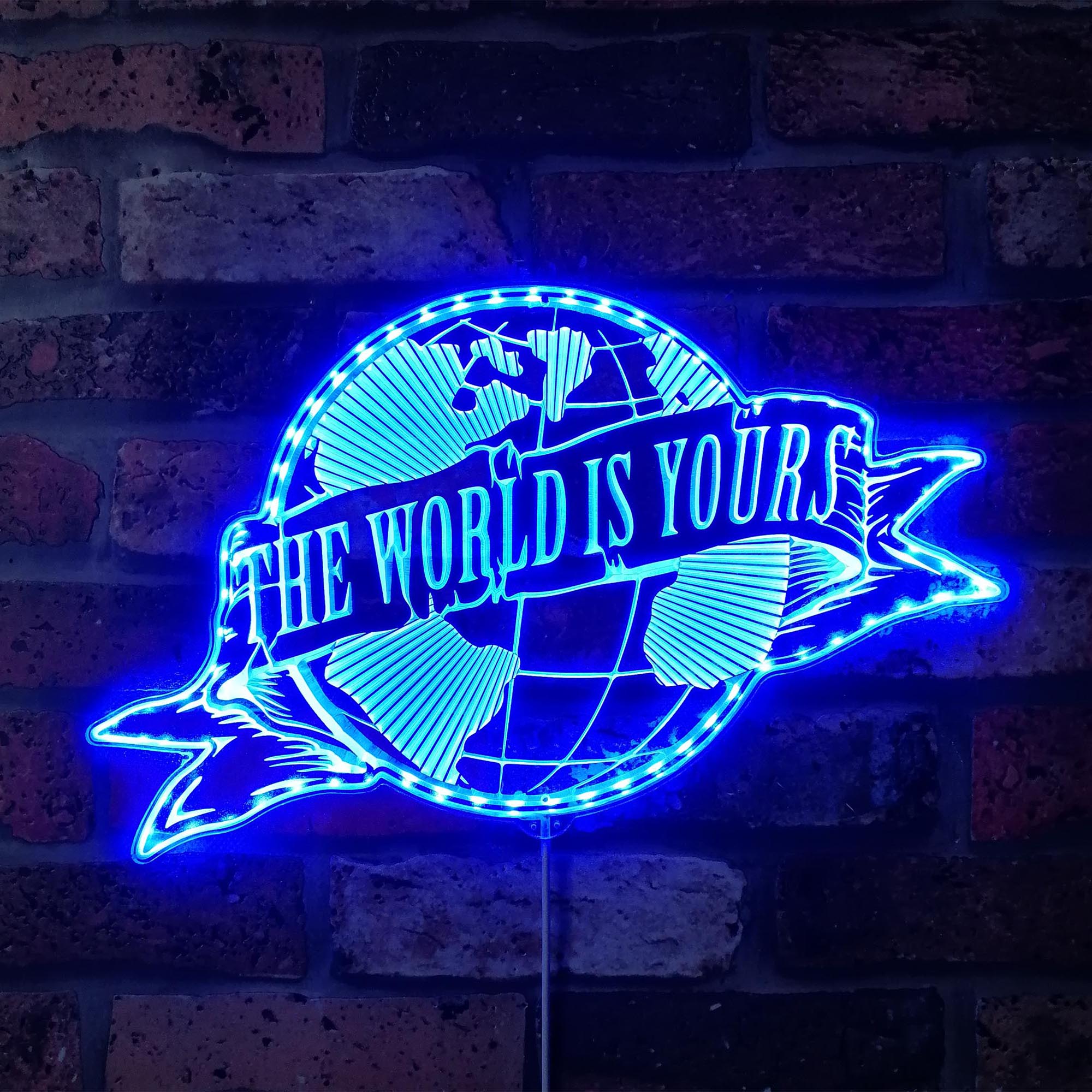 Scarface The World Is Yours Dynamic RGB Edge Lit LED Sign