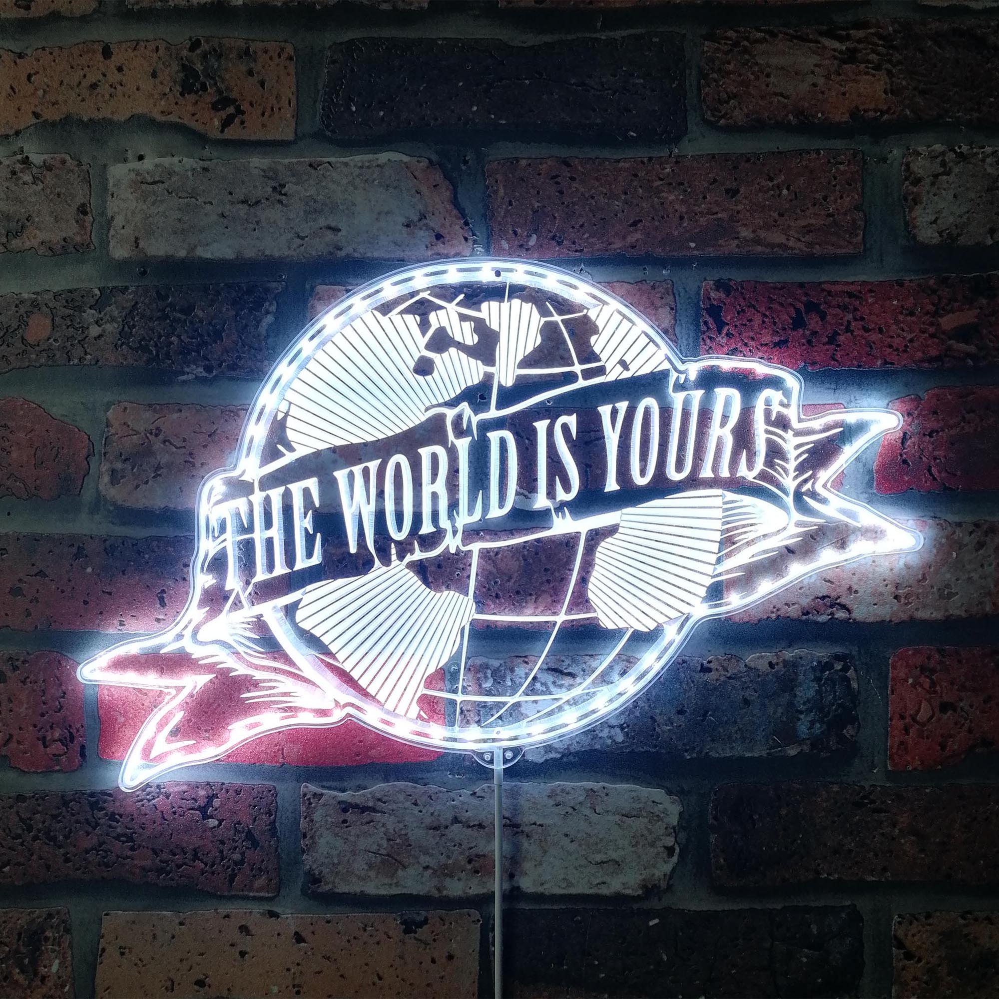 Scarface The World Is Yours Dynamic RGB Edge Lit LED Sign