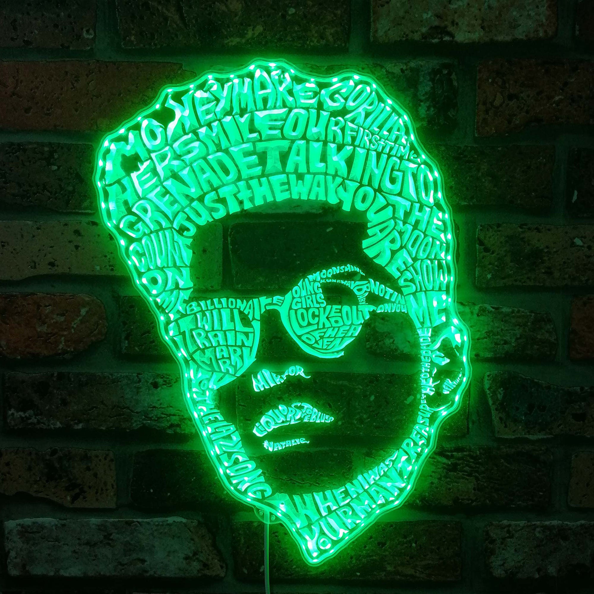 Bruno Mars Dynamic RGB Edge Lit LED Sign