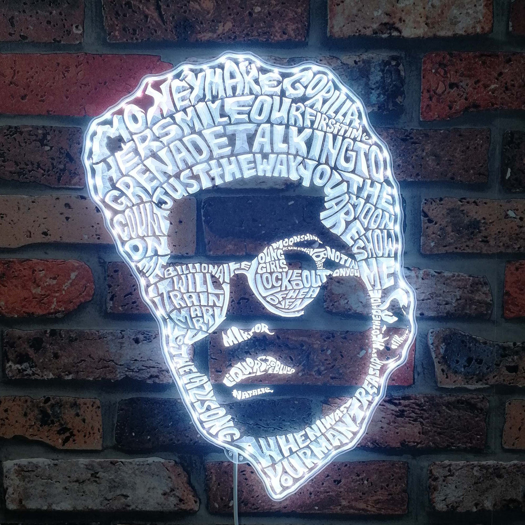 Bruno Mars Dynamic RGB Edge Lit LED Sign