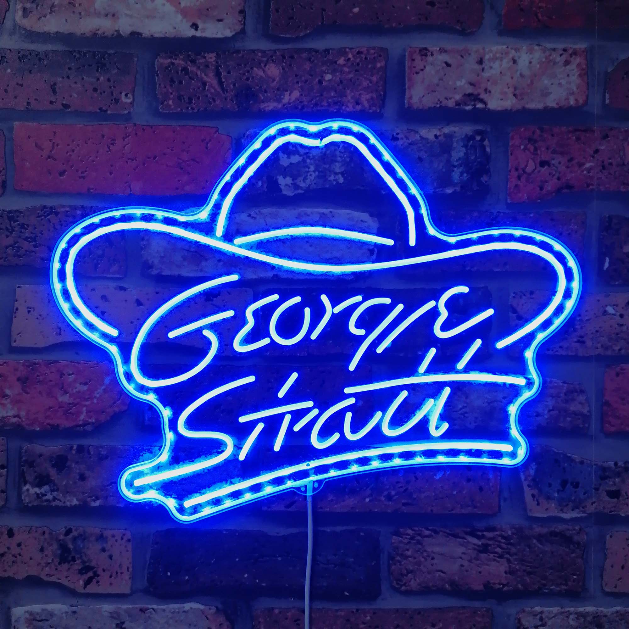 George Strait king of country music Dynamic RGB Edge Lit LED Sign