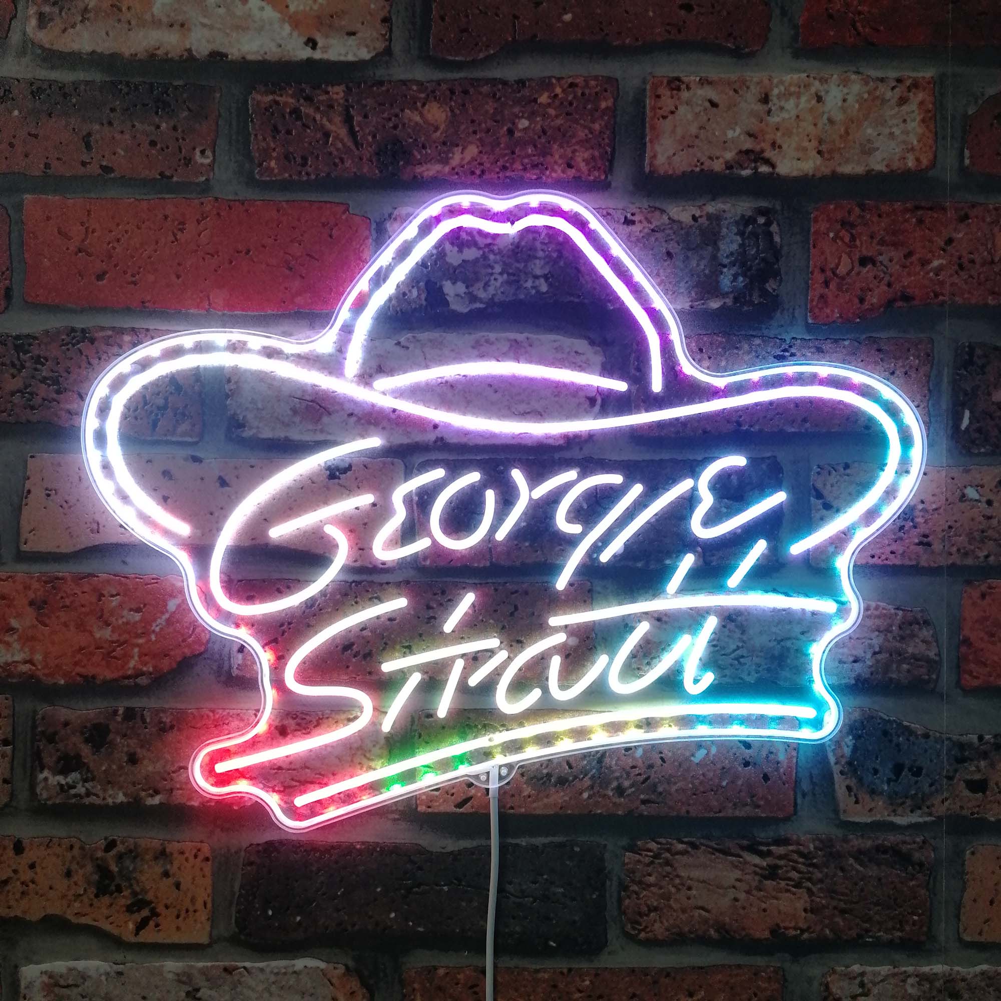 George Strait king of country music Dynamic RGB Edge Lit LED Sign