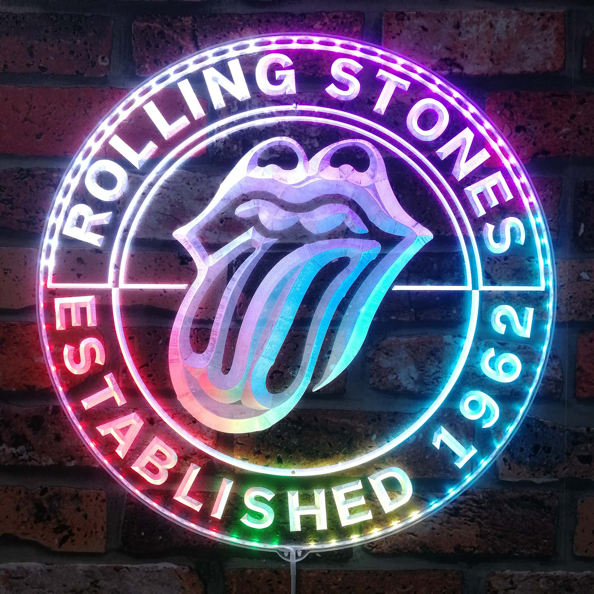 Rolling Stone Dynamic RGB Edge Lit LED Sign