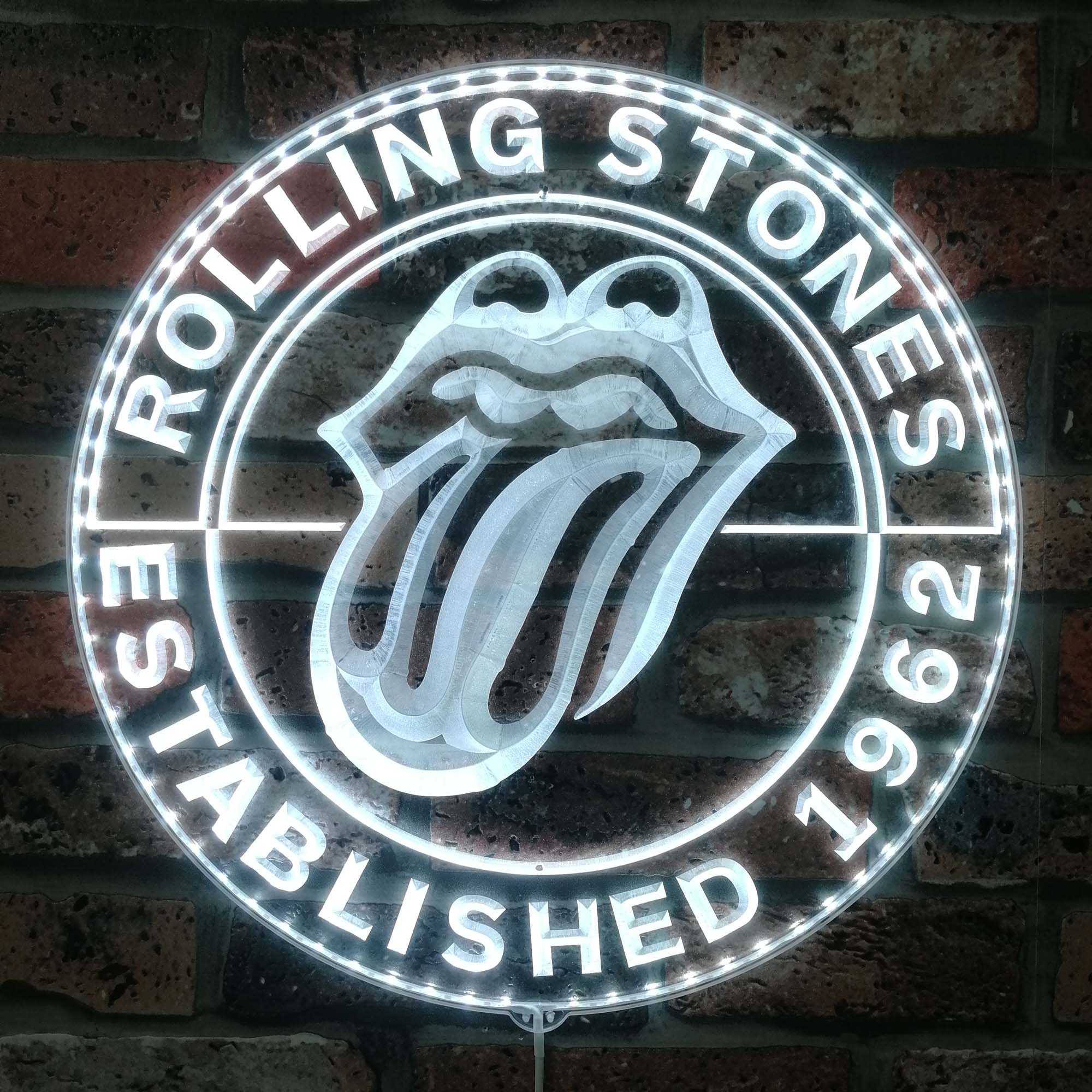 Stone Led Sign Rolling Stone Dynamic RGB Edge Lit LED Sign | PROLEDSIGN