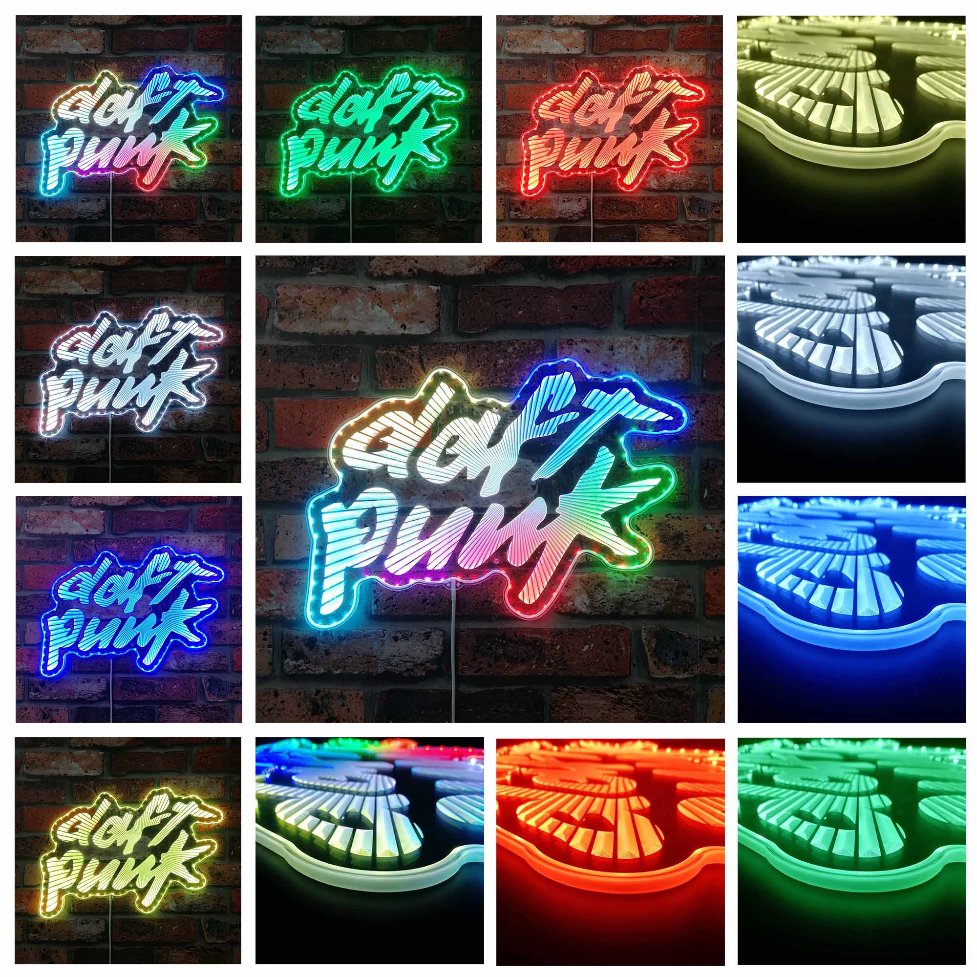 Daft Punk Dynamic RGB Edge Lit LED Sign