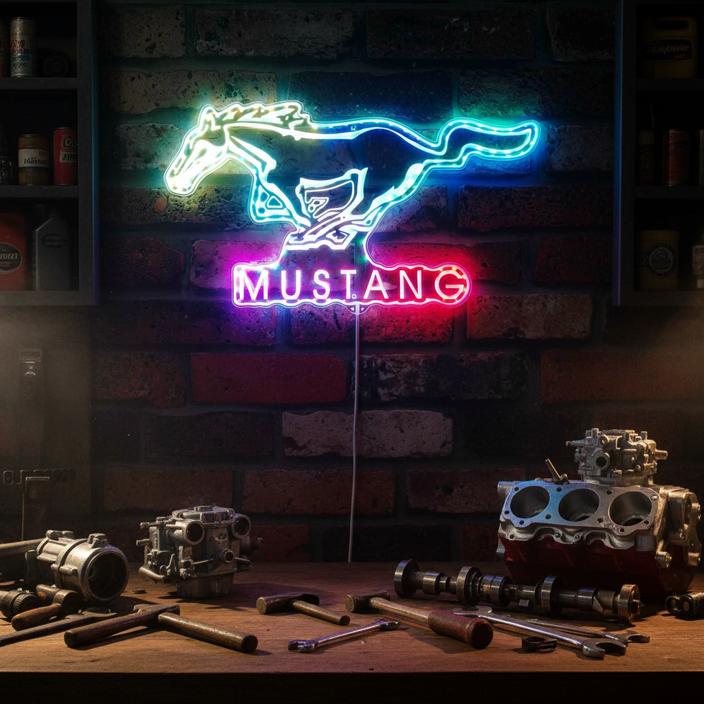 Pontiac 1930 Old Logo Neon RGB Edge Lit LED Sign